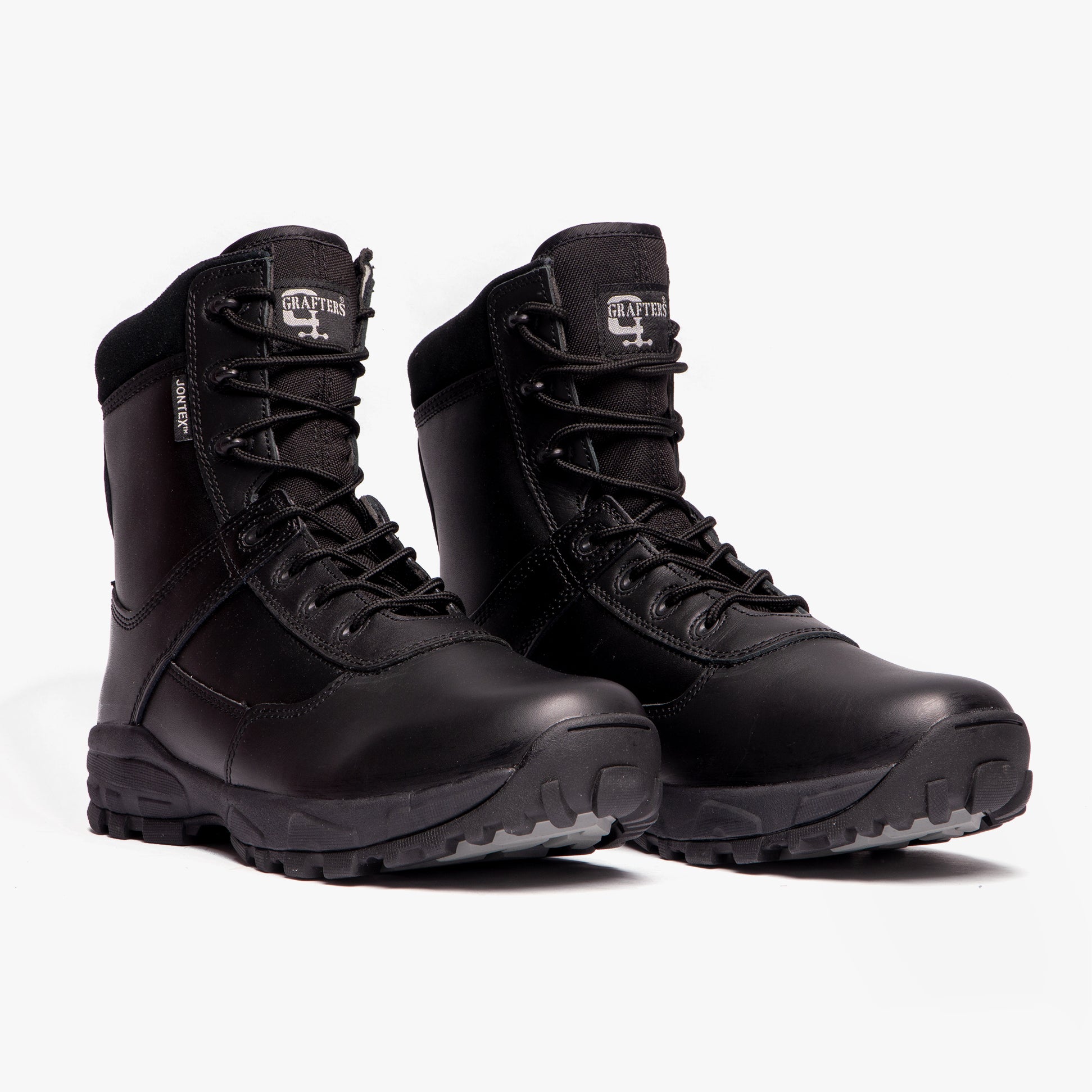 Grafters AMBUSH Unisex Waterproof Leather Work Boots Black