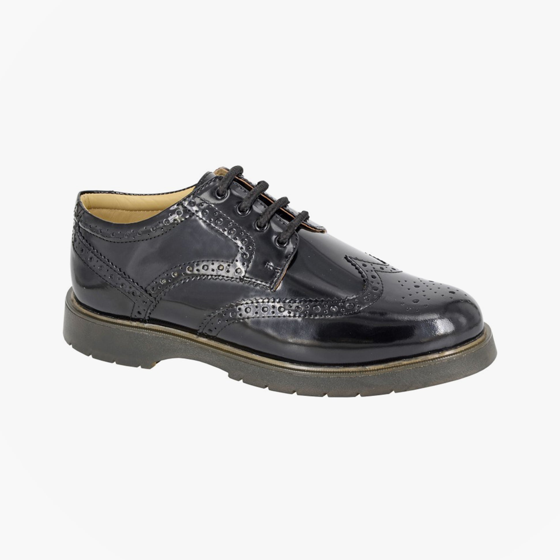 Grafters M282A Mens 4 Eye Wing Cap Brogue Shoes Black