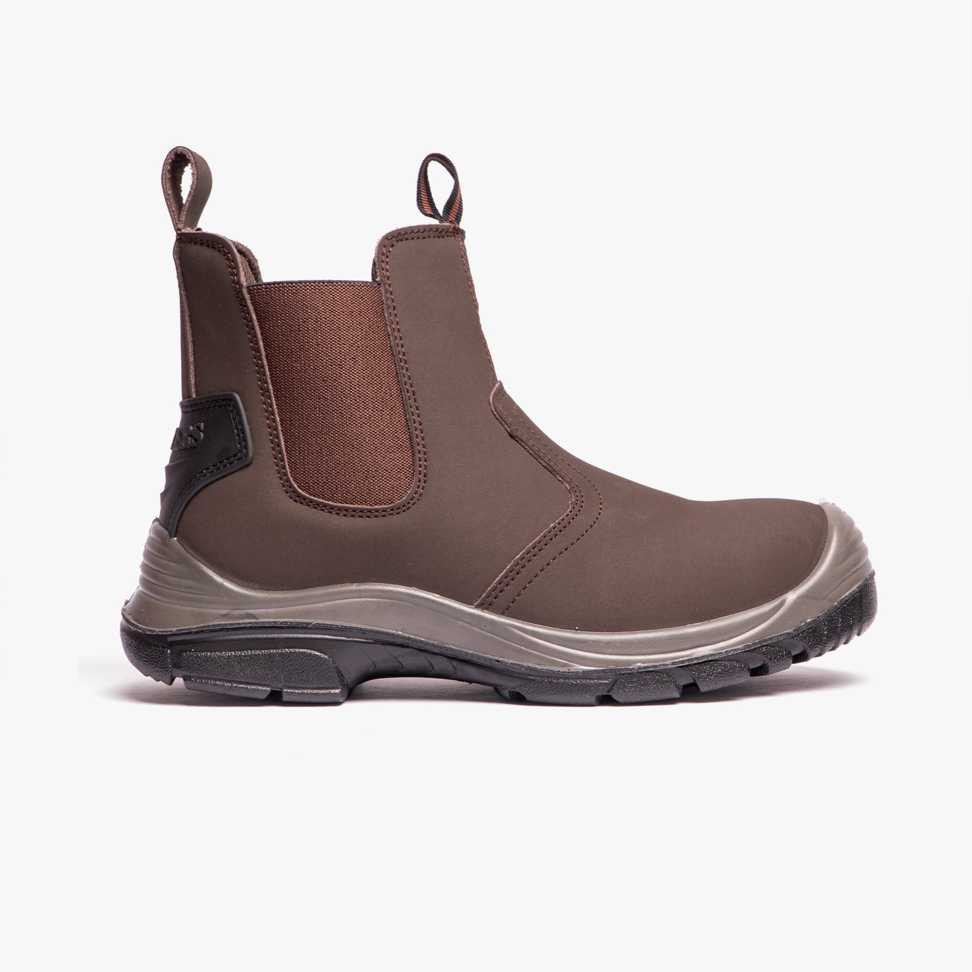 Grafters M371B Mens Coated Leather Safety Dealer Boots Brown