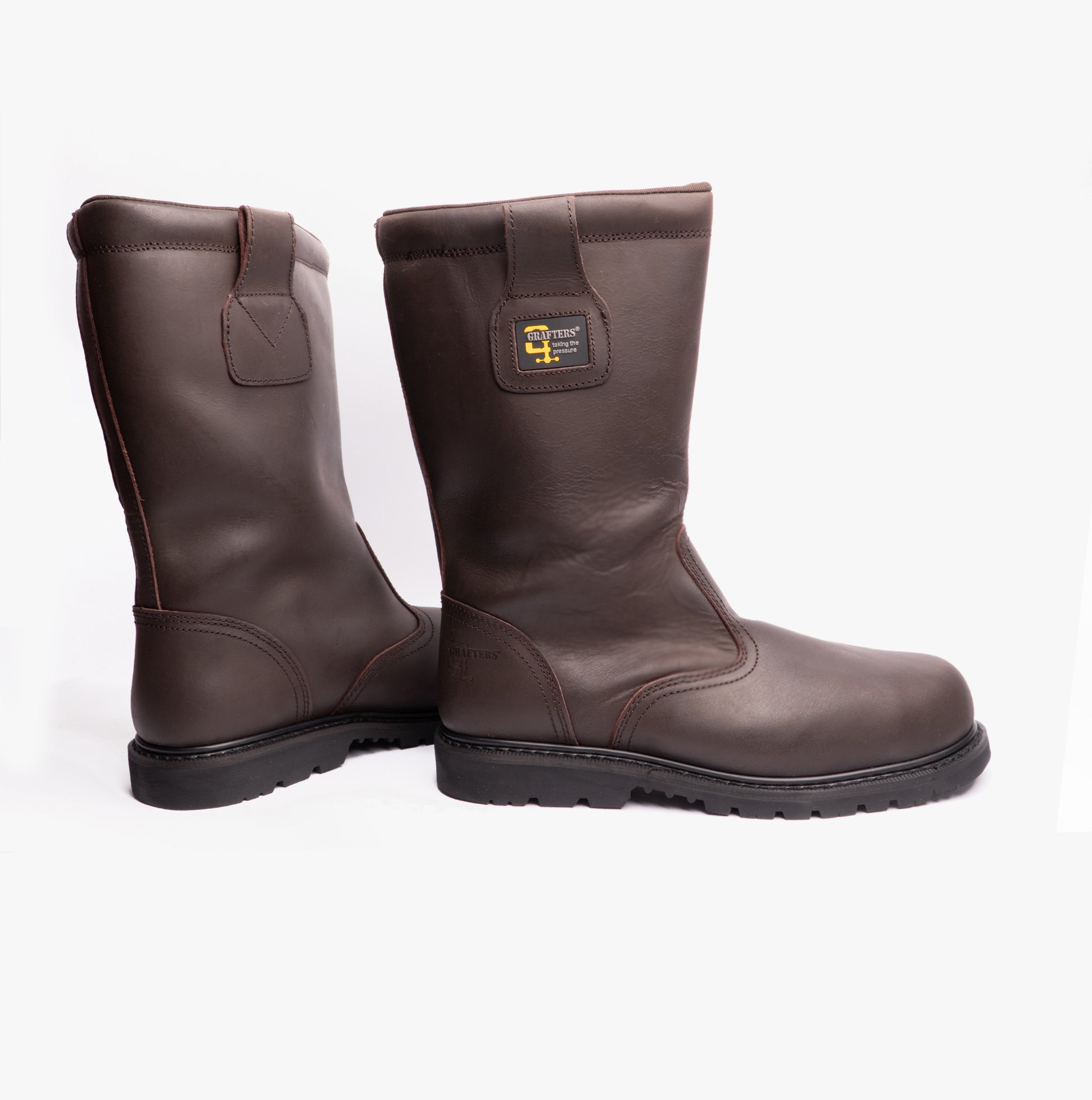 Grafters KNOX Mens Rigger Safety Boots Oily Brown