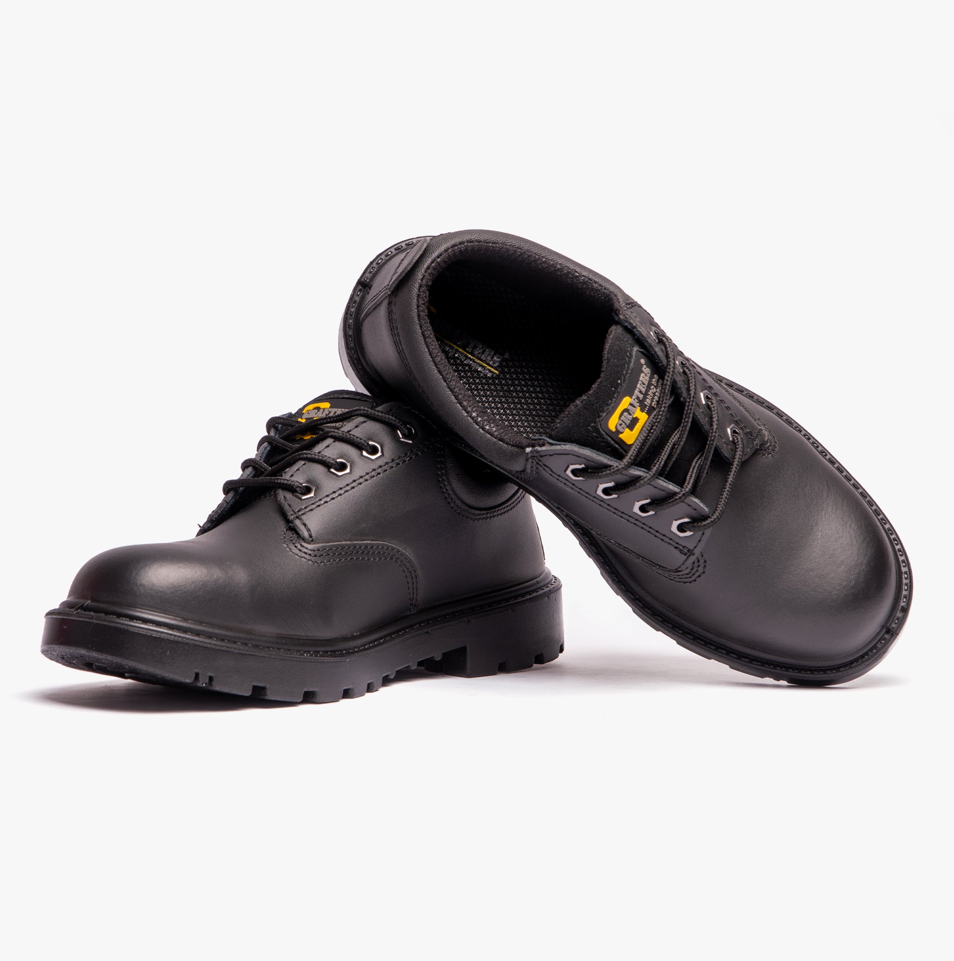 Grafters CONTRACTOR Unisex Leather Safety Shoes Black