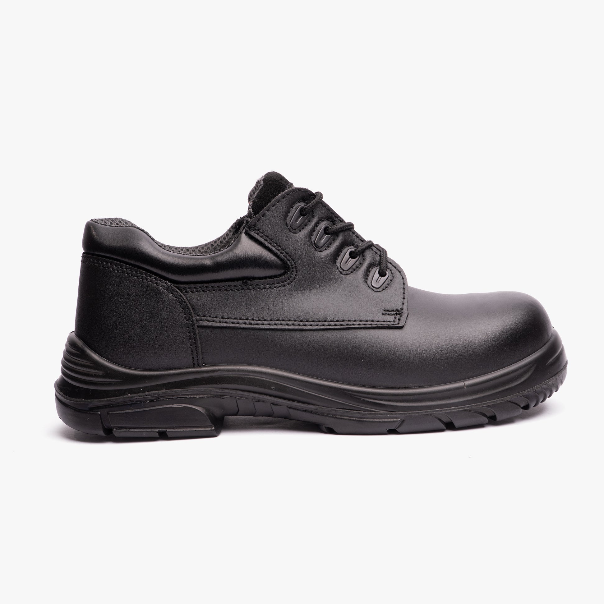 Grafters M9504A Mens Leather Super Wide Safety Shoes Black