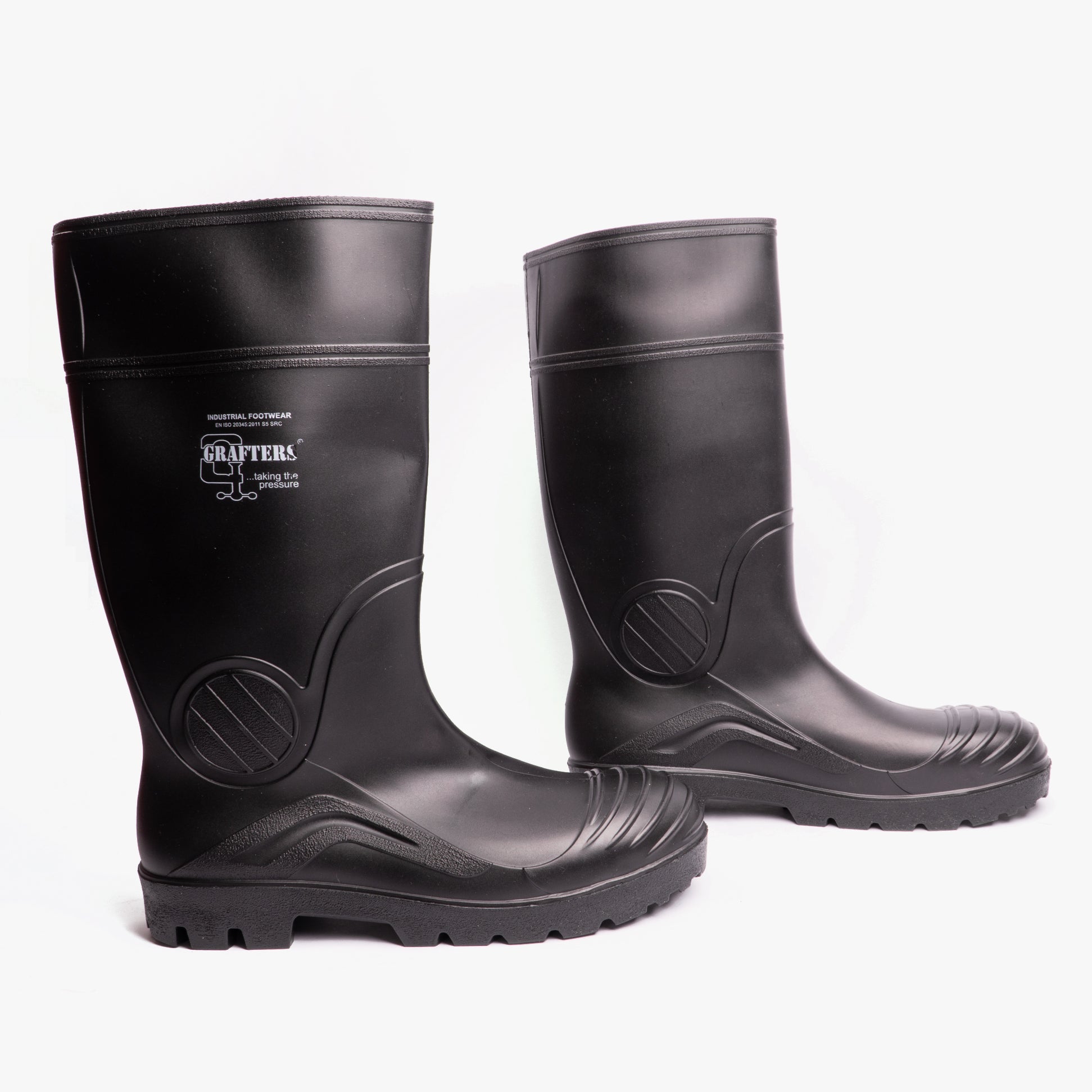 Grafters W408A Mens Wellington Safety Boots Black