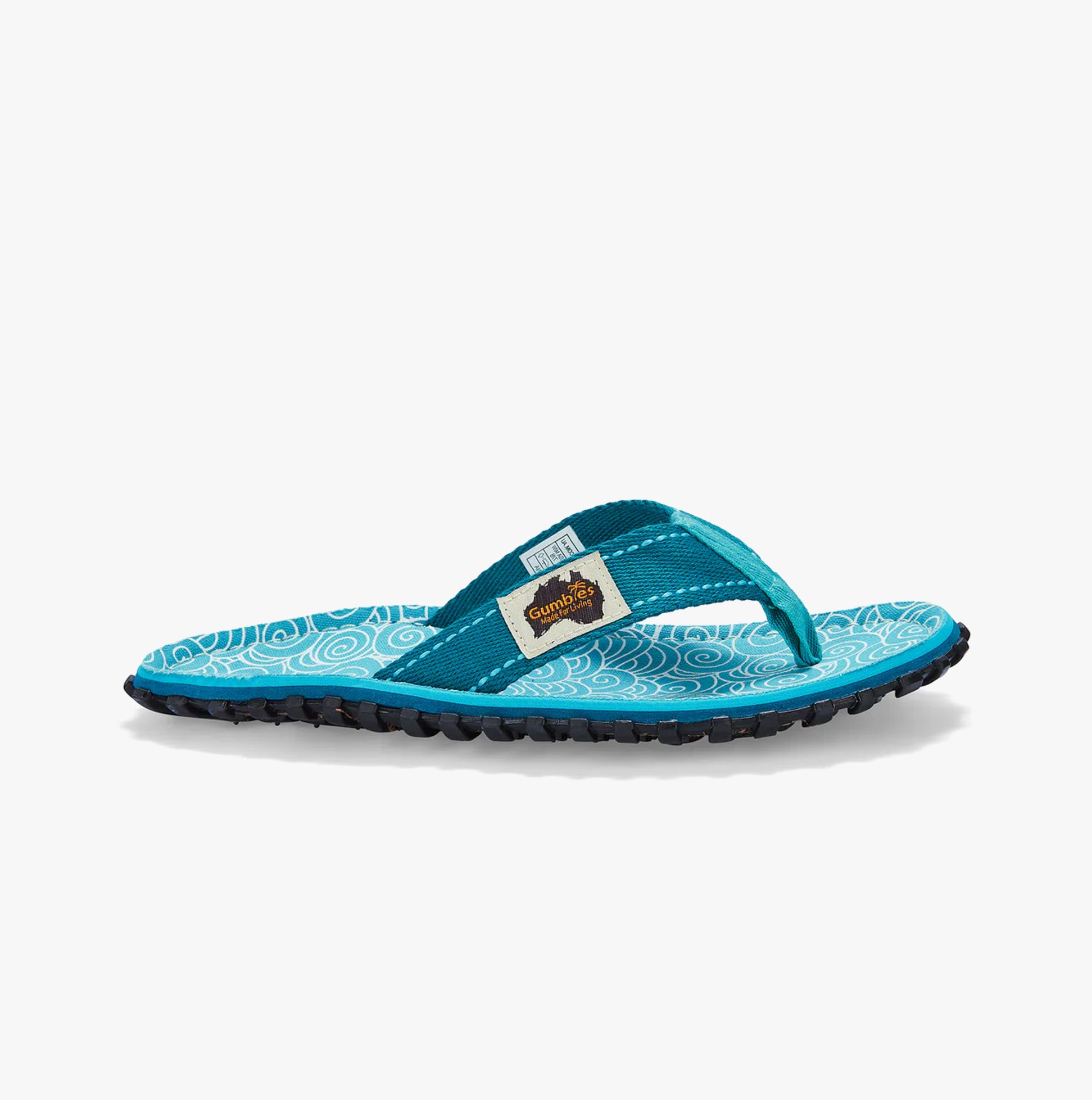 Gumbies ISLANDER Womens Recycled Flip-Flops Turquoise Swirls