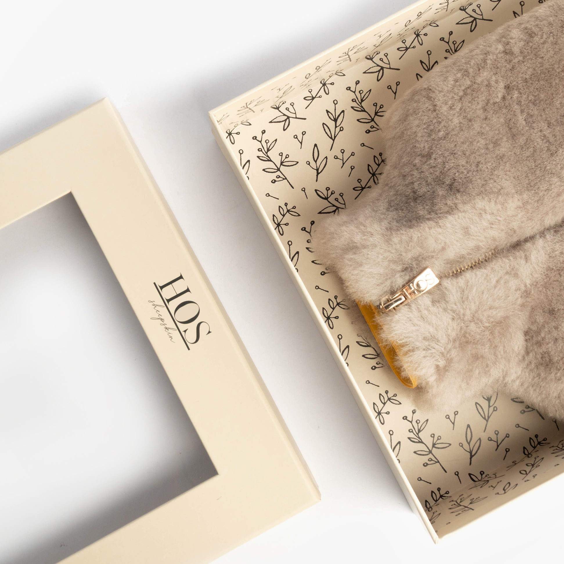 HOS Sheepskin IRIS Sheepskin Hot Water Bottle Grey