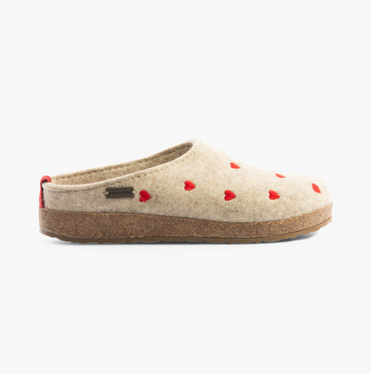 Haflinger CUORICINI Womens Felt Clogs Grey