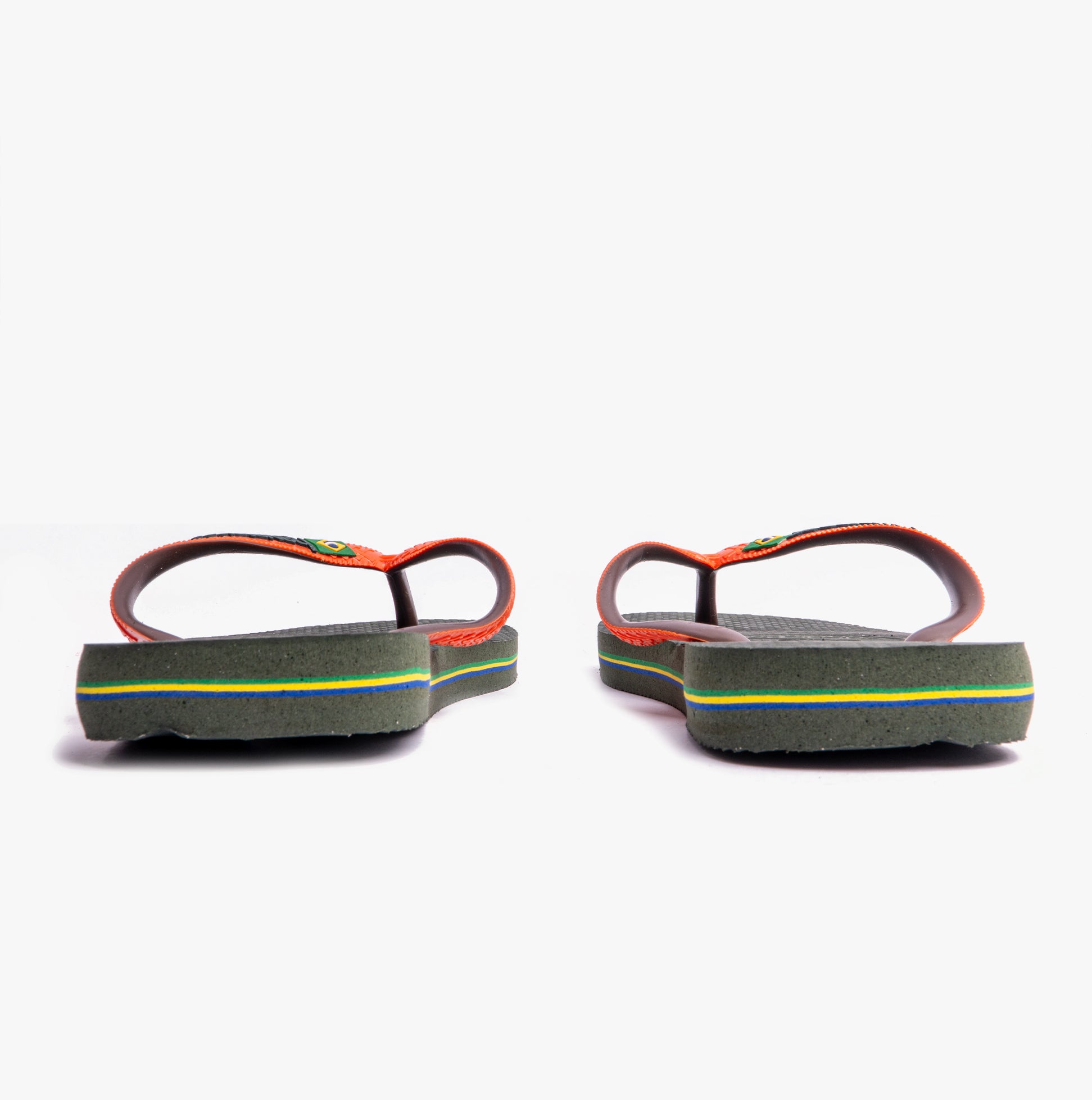 Havaianas BRASIL MIX Womens Sandals Olive Green/Sunset Orange