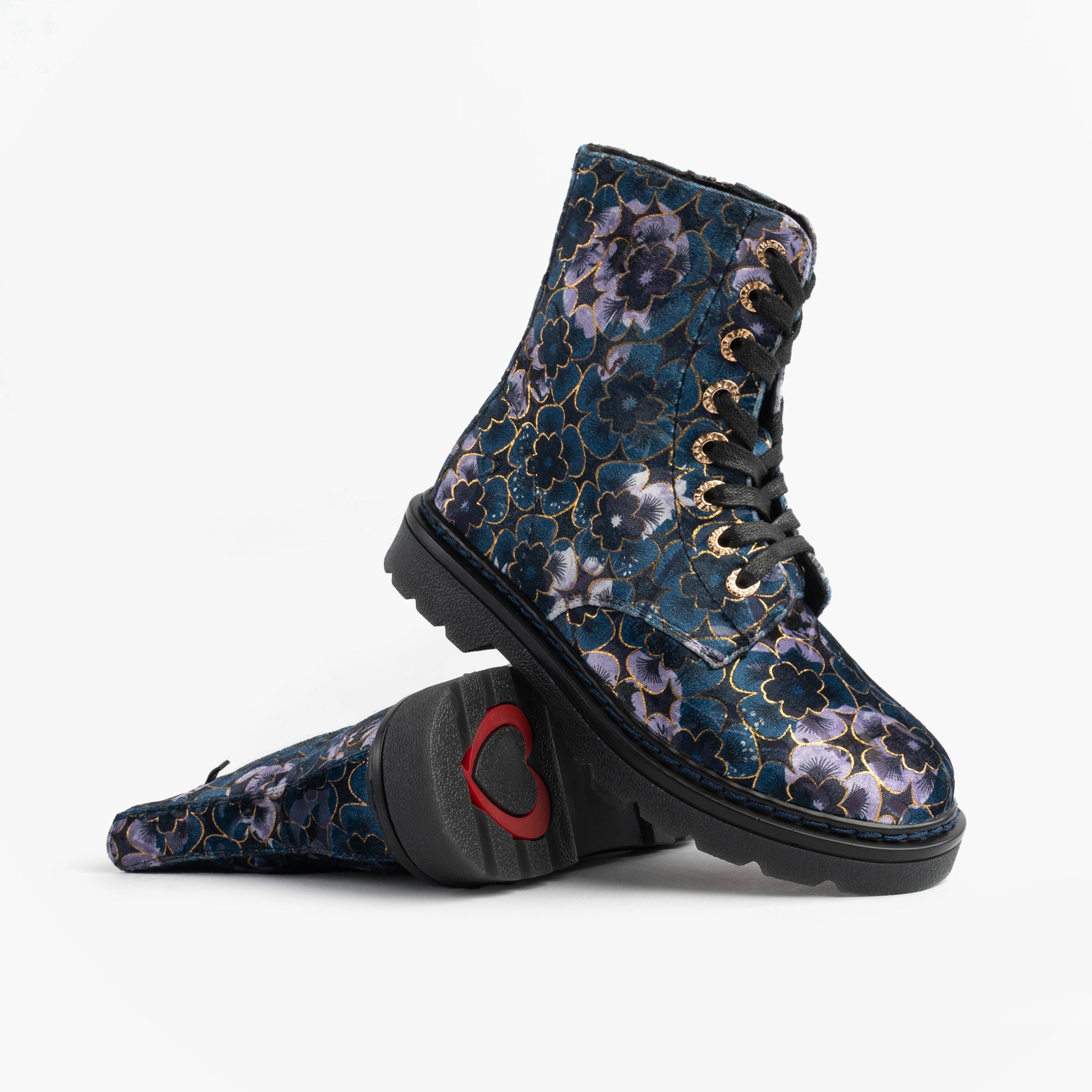 Heavenly Feet MDNGHT JUSTINA2 VIOLA VELOUR Womens Ankle Boots Midnight