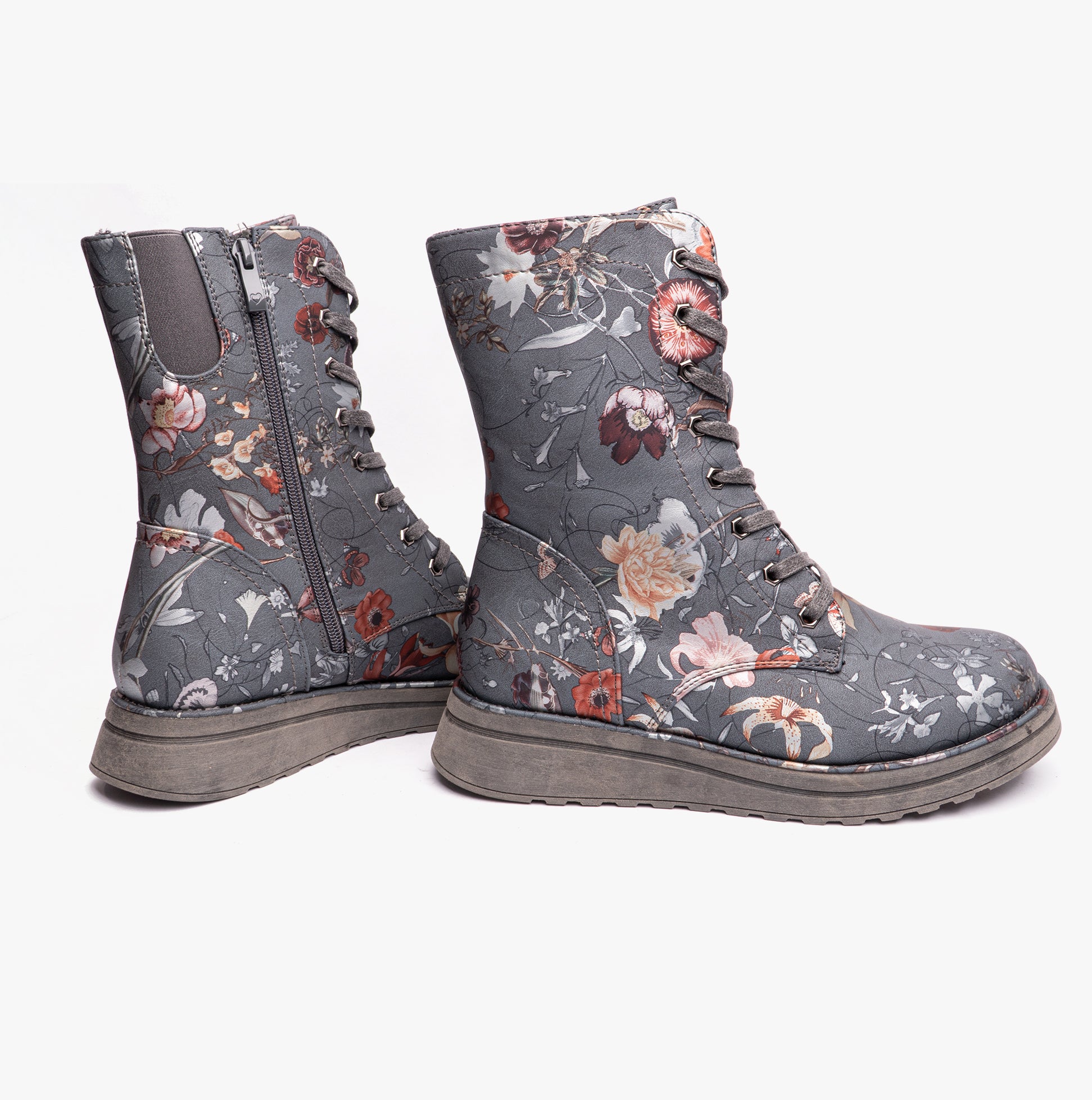 Heavenly Feet MARTINA4 PRINT FANTASY Womens Ankle Boots Grey