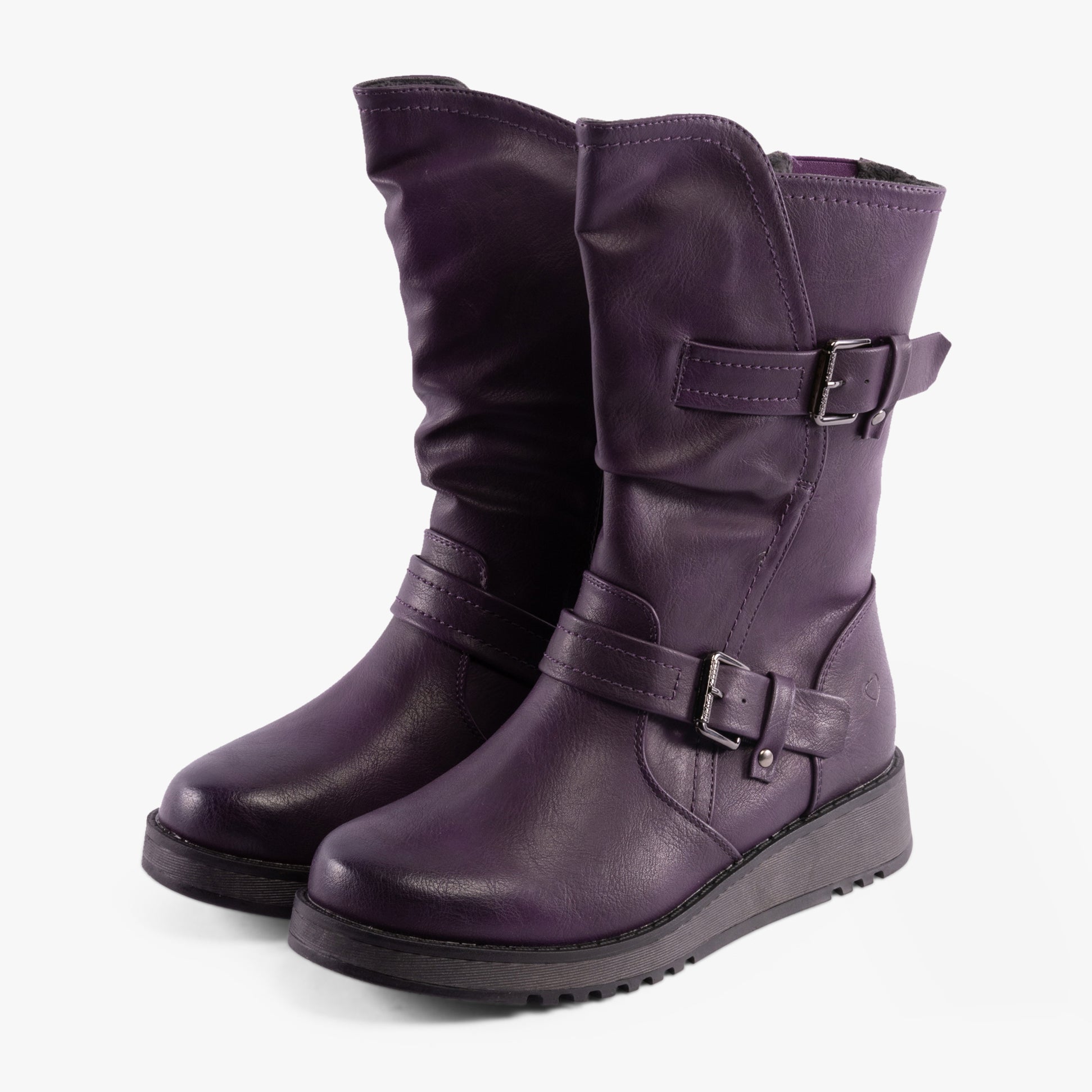 Heavenly Feet HANNAH4 Womens Mid-Calf Boots Purple