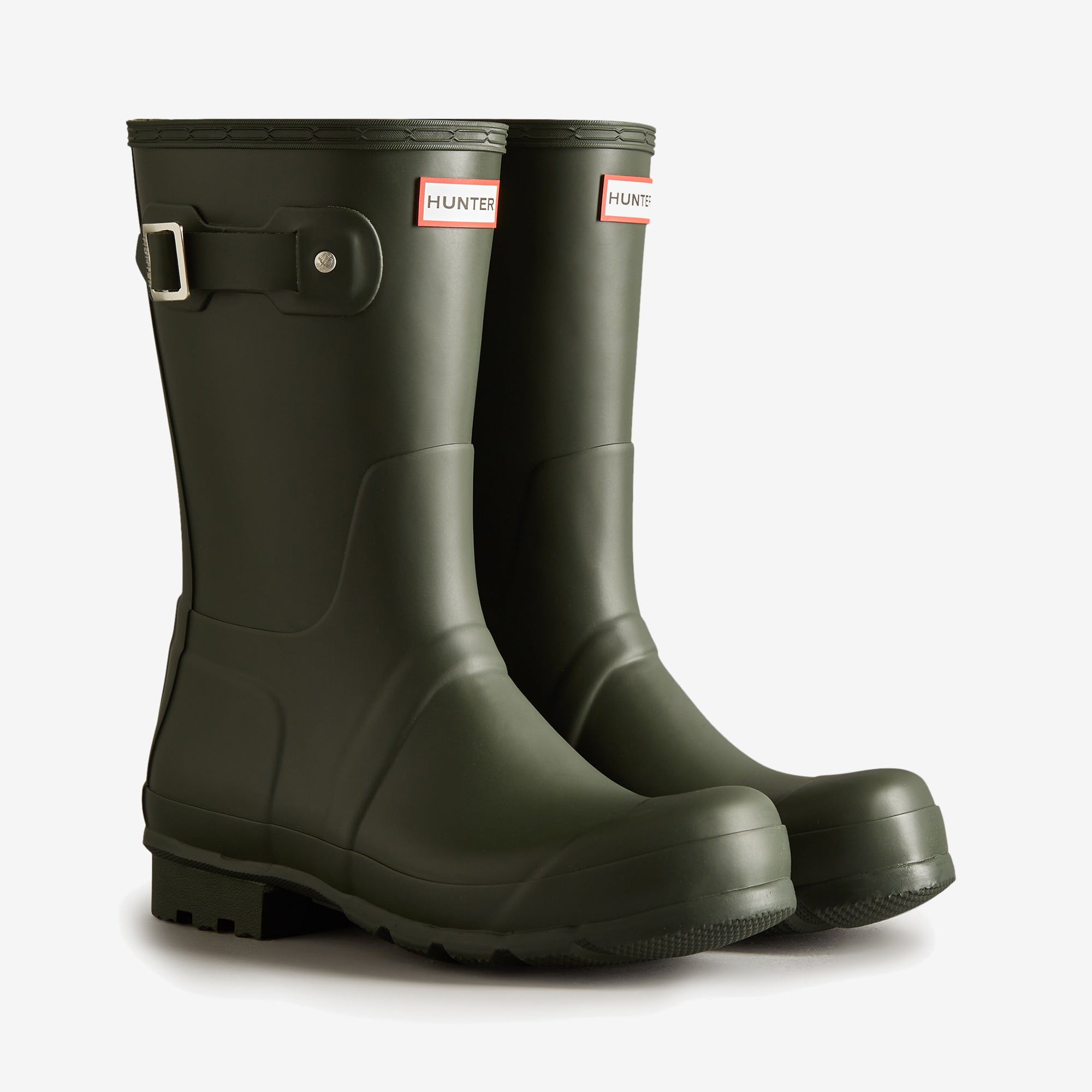 Hunter ORIGINAL SHORT Mens Wellies Dark Olive