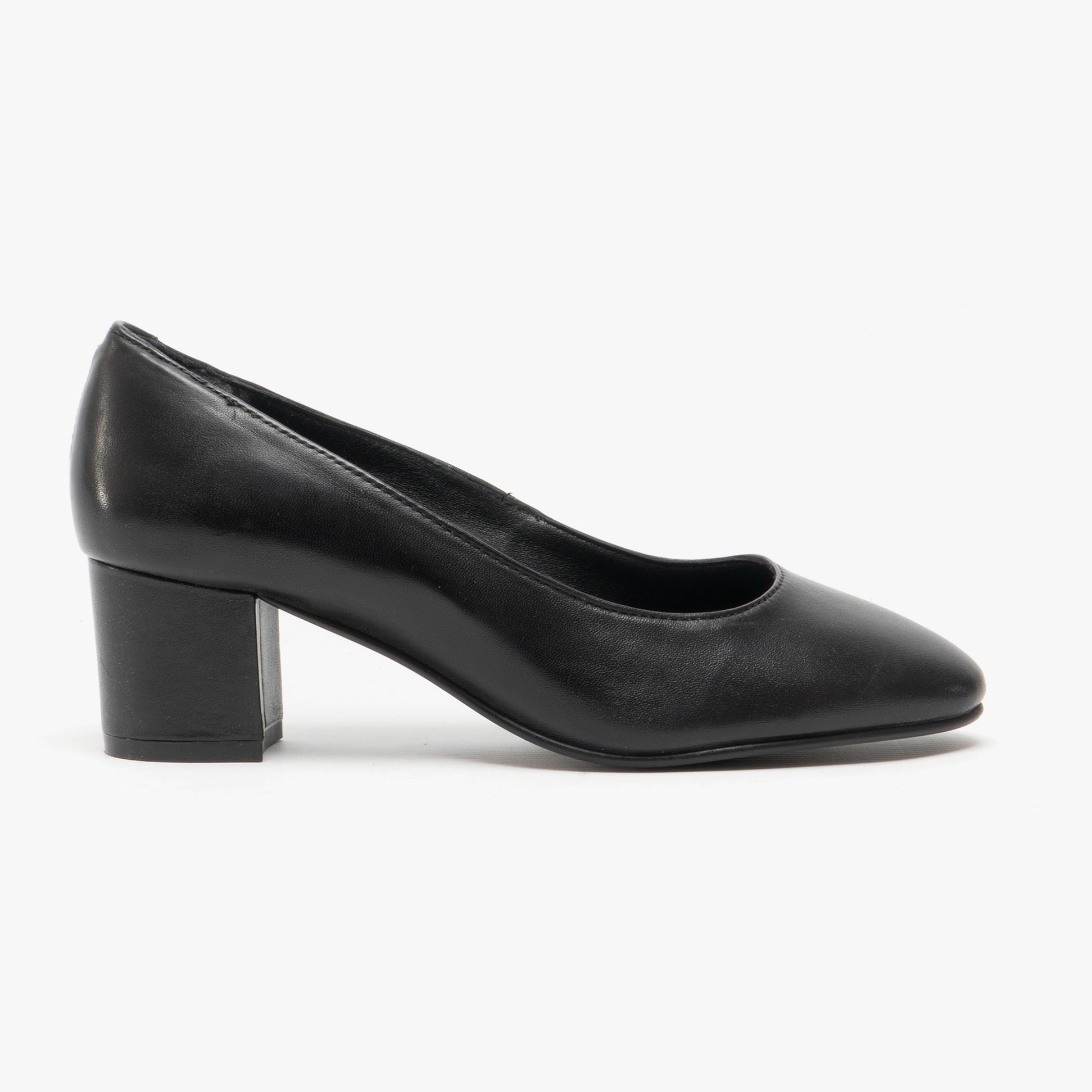 Hush Puppies ANNA Womens Leather Court Shoes Black