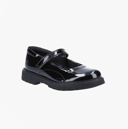 Hush Puppies TALLY Girls School Shoes Black Patent