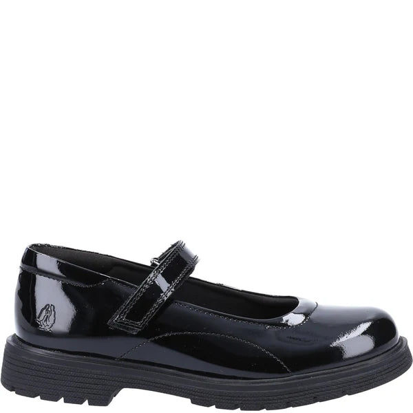 Hush Puppies TALLY Girls School Shoes Black Patent