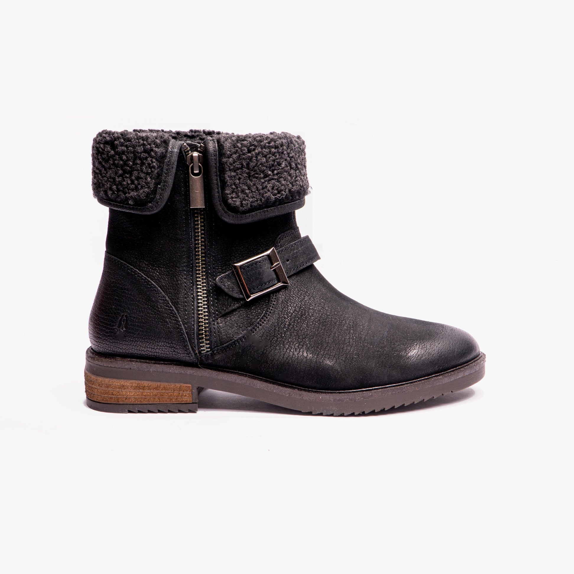 Hush Puppies TYLER Womens Leather Ankle Boots Black