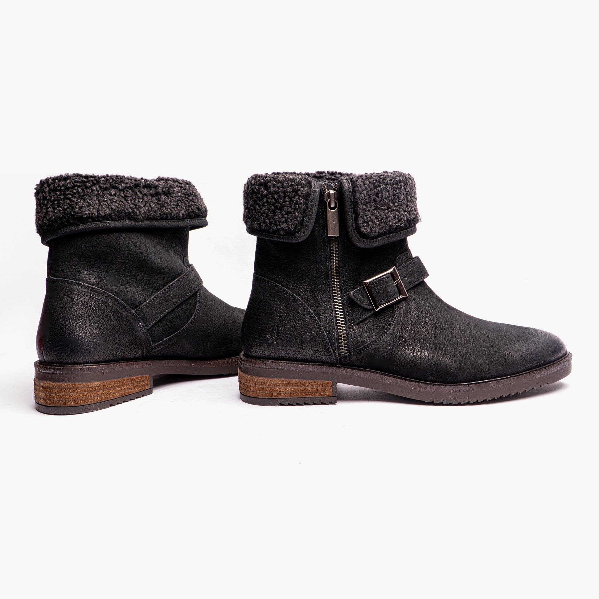 Hush Puppies TYLER Womens Leather Ankle Boots Black