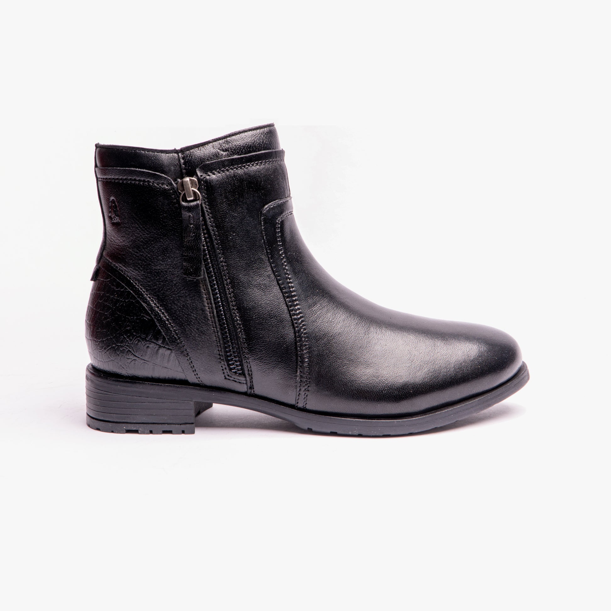 Hush Puppies SCARLETT Womens Leather Ankle Boots Black