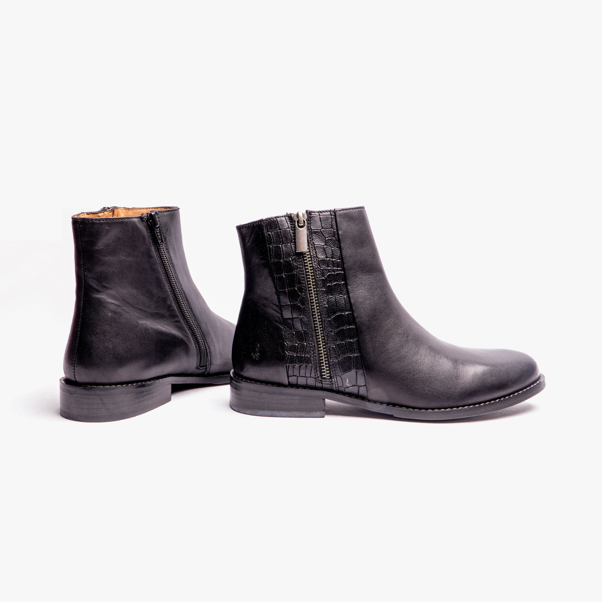 Hush Puppies FRANCES Womens Leather Ankle Boots Black