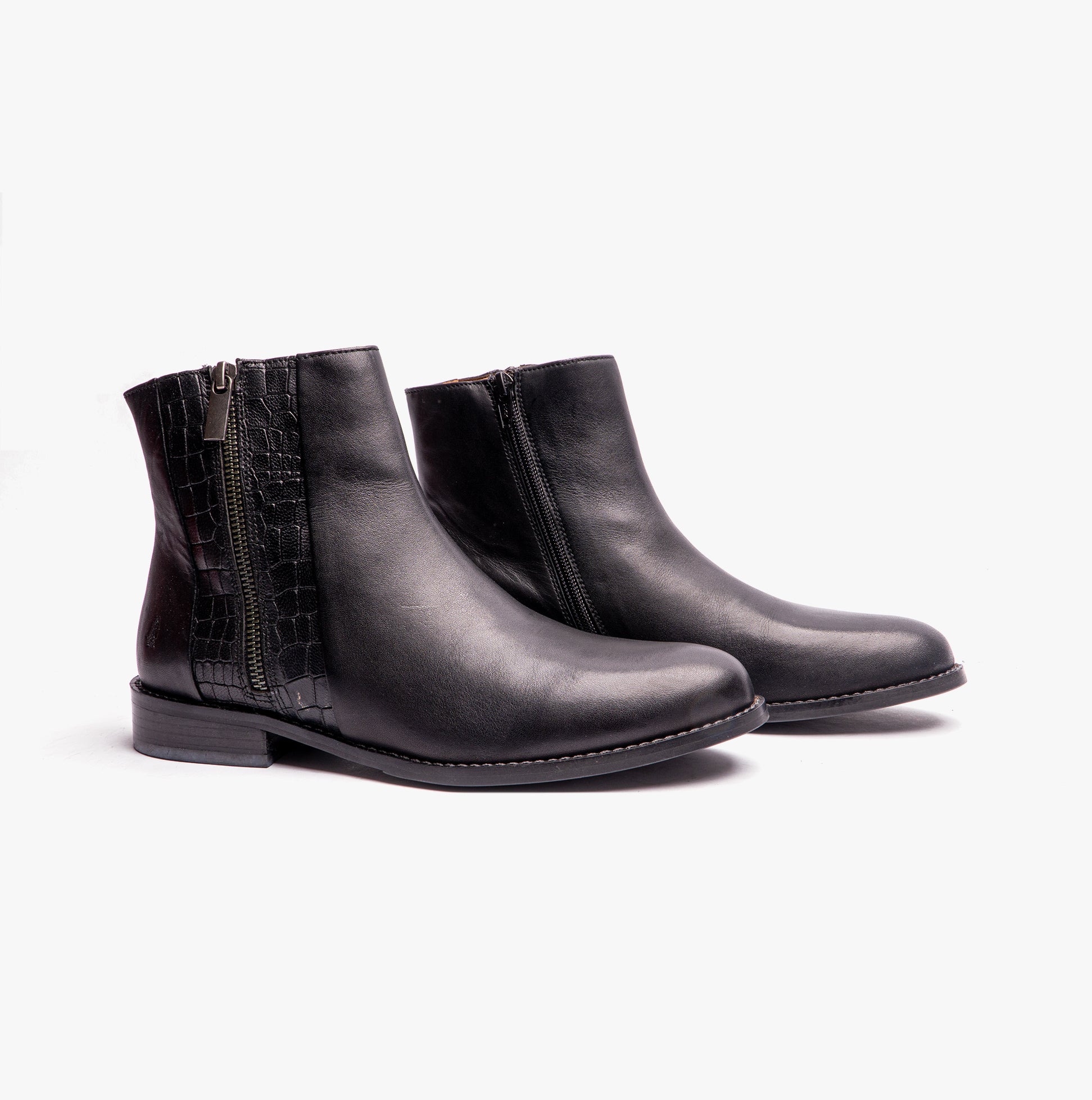 Hush Puppies FRANCES Womens Leather Ankle Boots Black