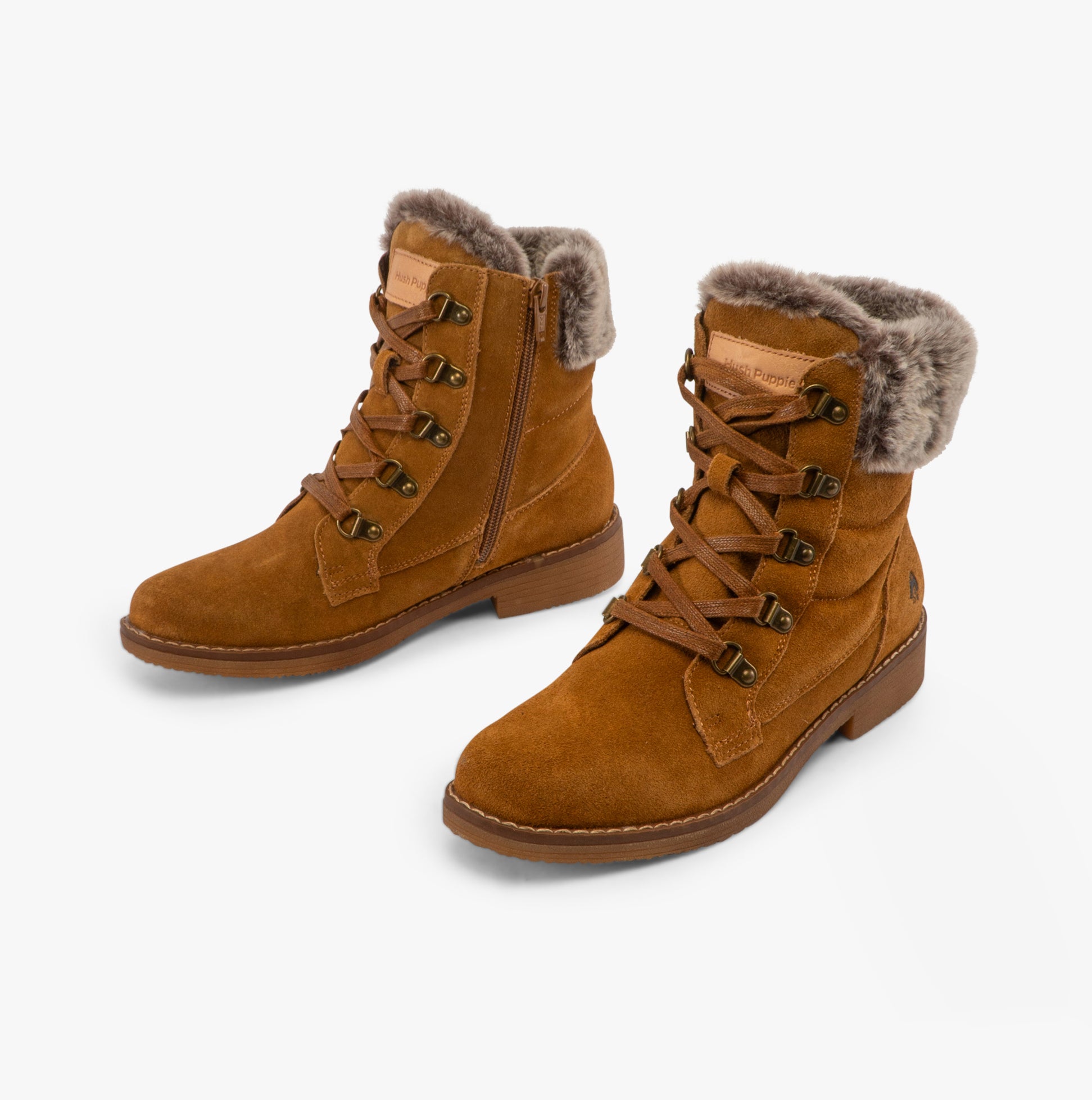 Hush Puppies FLORENCE Womens Leather Ankle Boots Tan