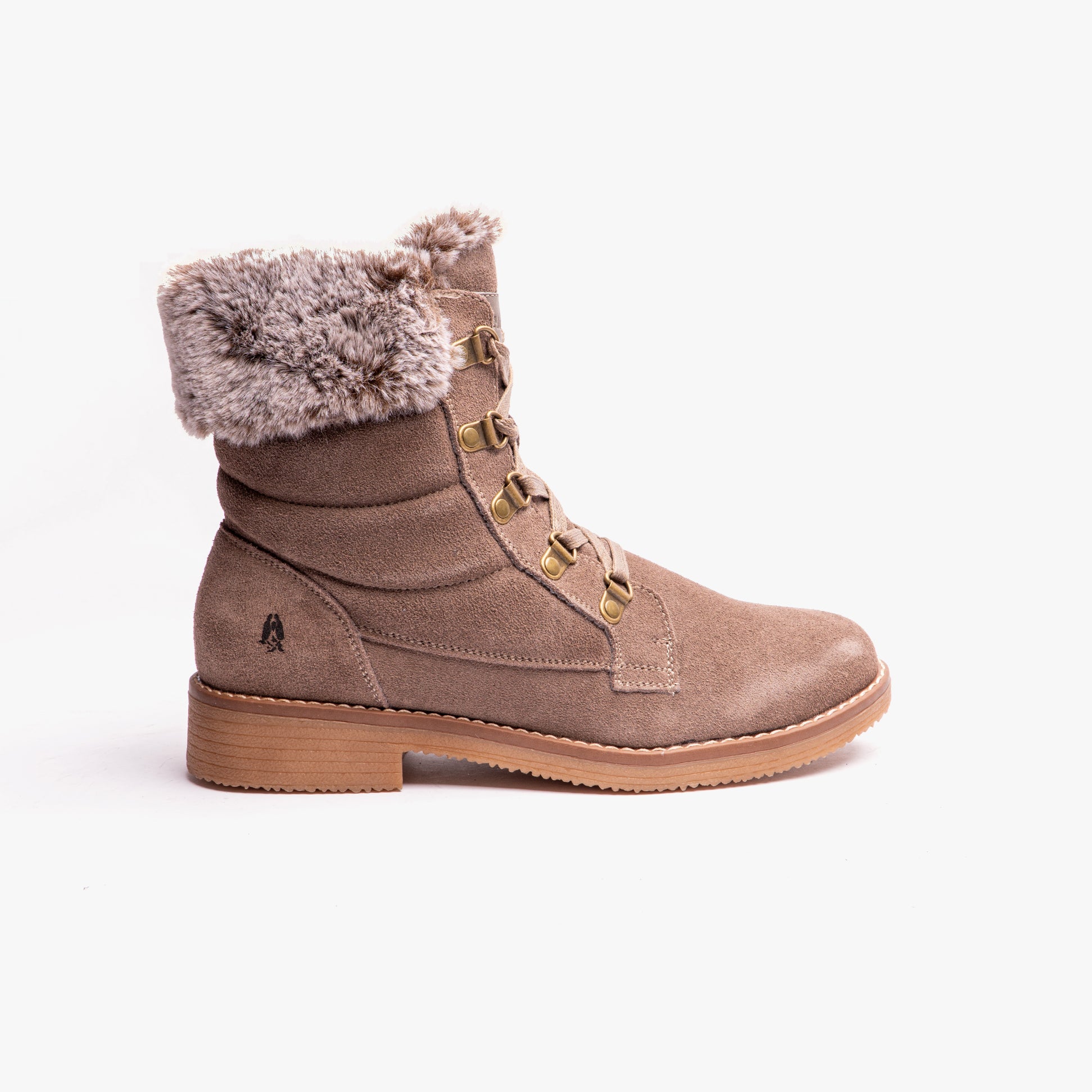 Hush Puppies FLORENCE Womens Leather Ankle Boots Taupe