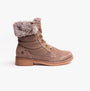 Hush Puppies FLORENCE Womens Leather Ankle Boots Taupe