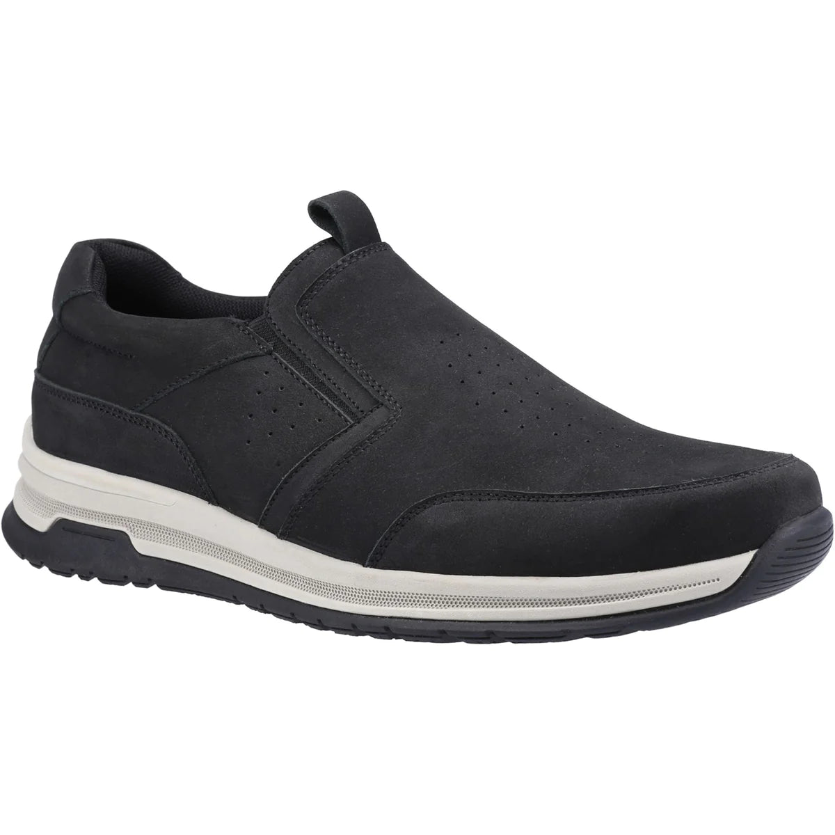 Hush Puppies COLE Mens Trainers Black Nubuck