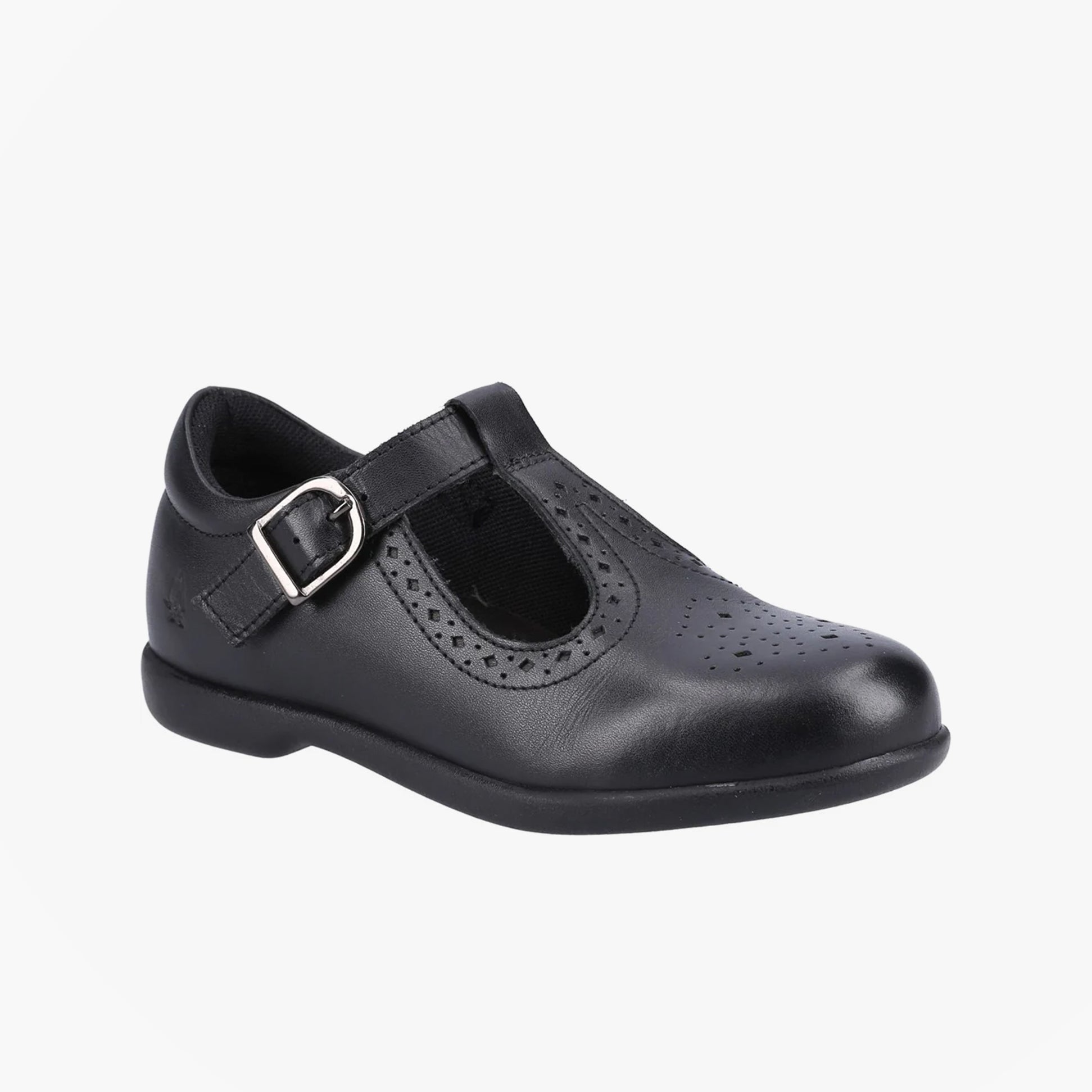 Hush Puppies BRITNEY Girls Leather School Shoes Black