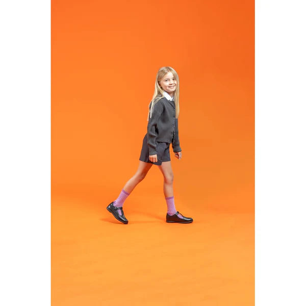 Hush Puppies BRITNEY Girls Leather School Shoes Black