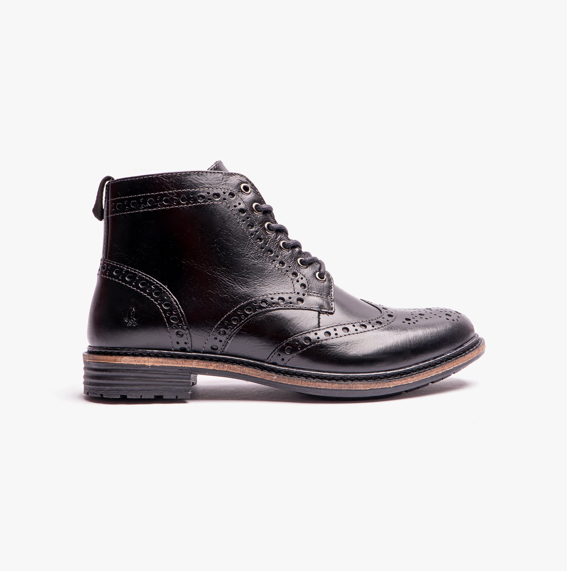 Hush Puppies JOSHUA BROGUE Mens Boots Black