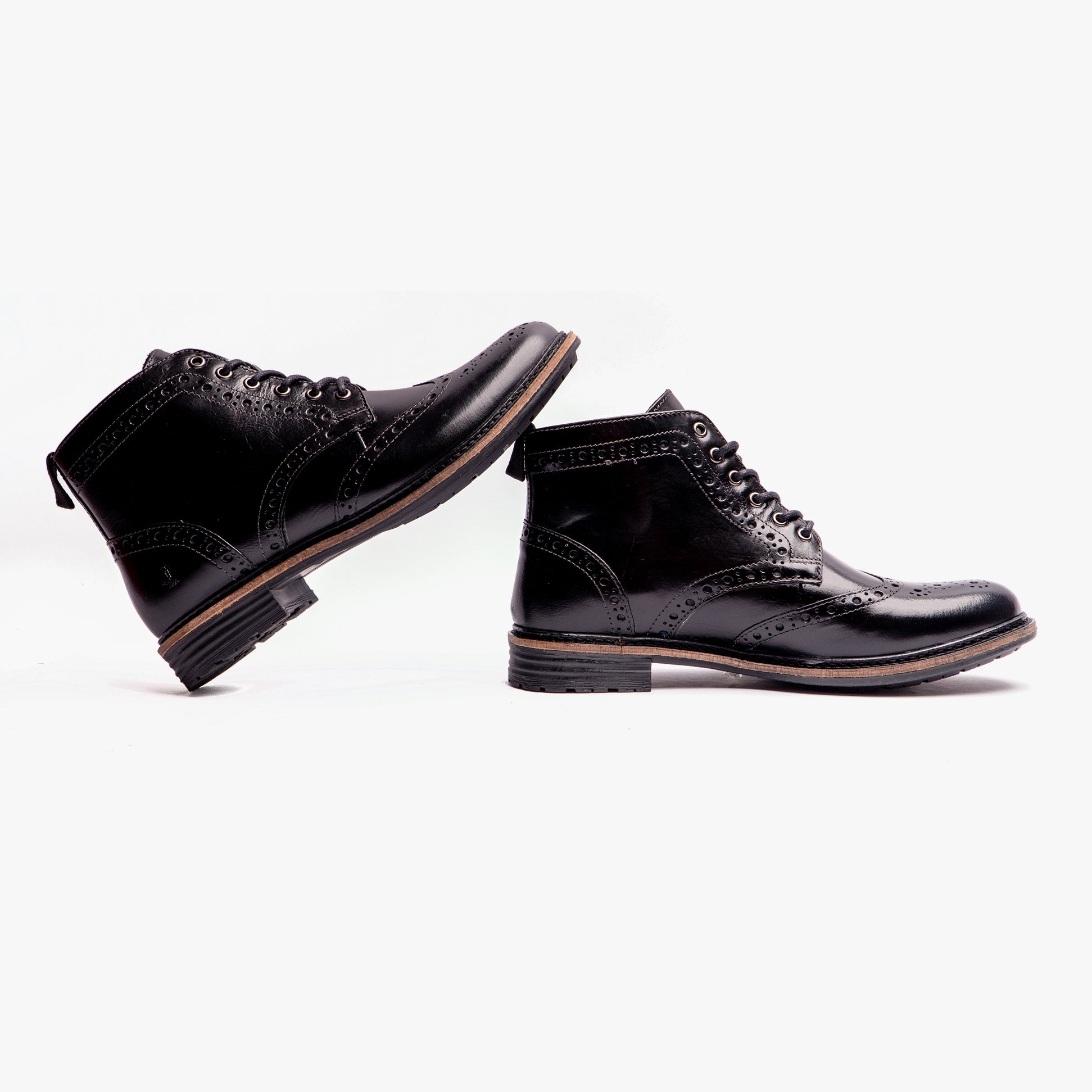 Hush Puppies JOSHUA BROGUE Mens Boots Black