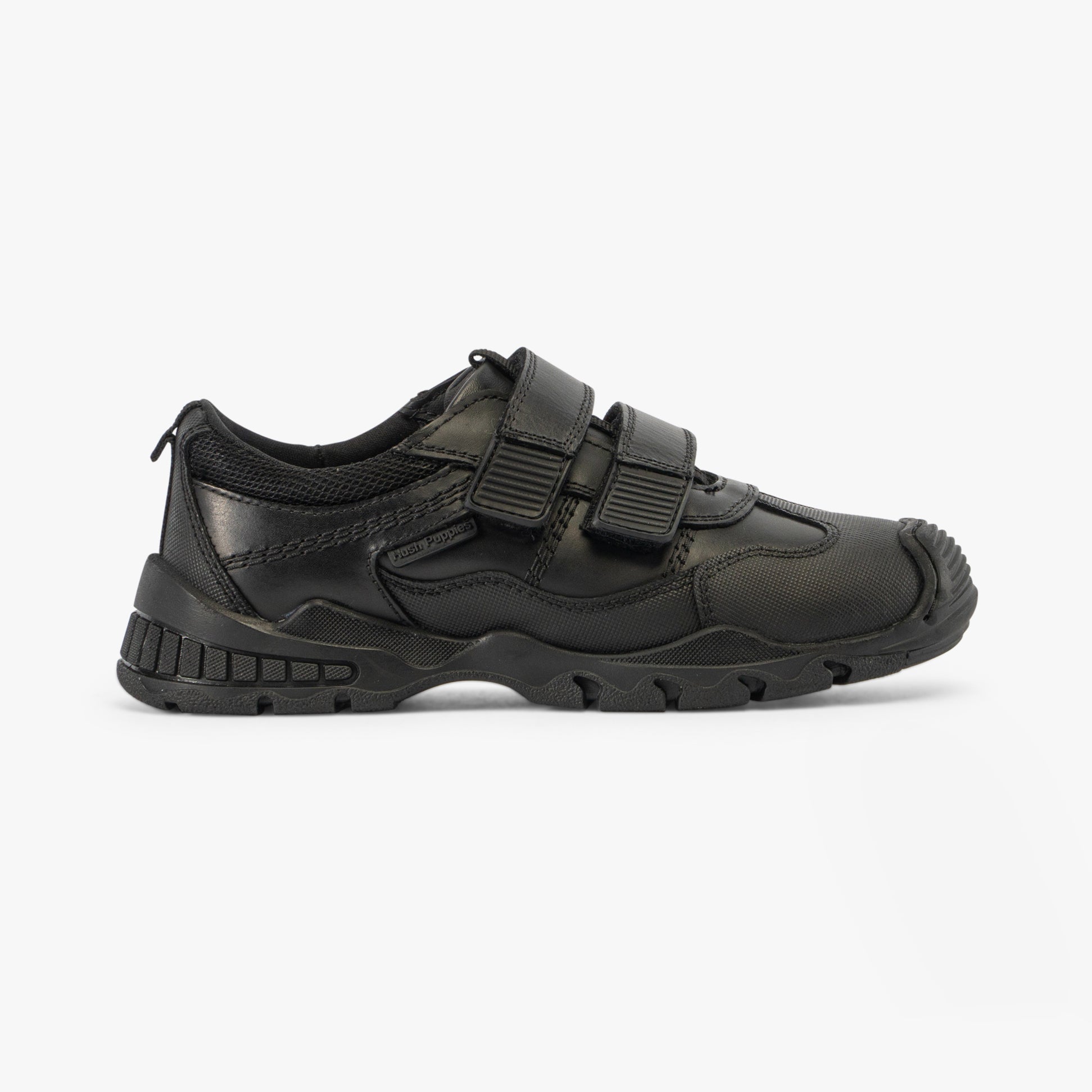 Hush Puppies TROY Boys Leather School Shoes Black