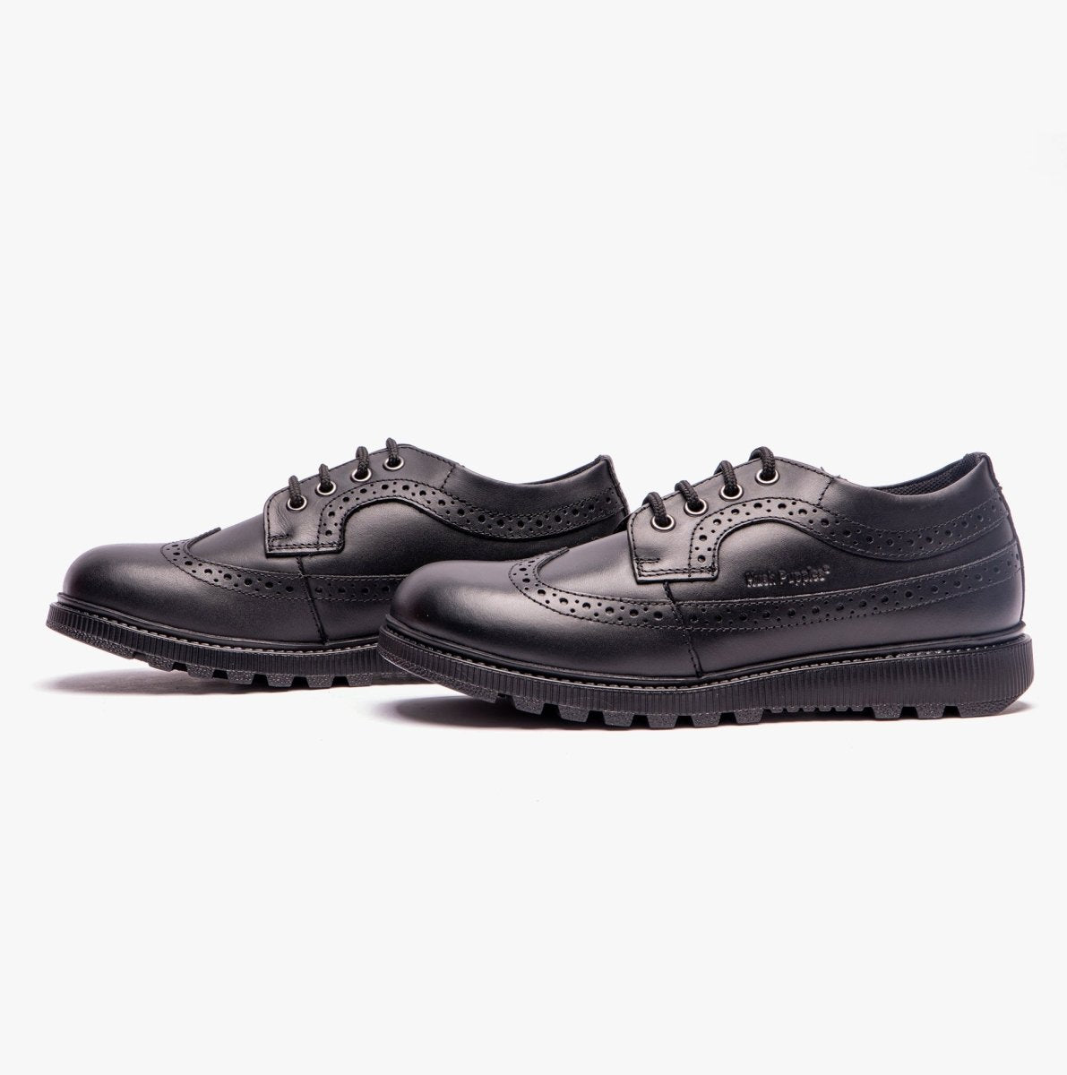 Hush Puppies FELICITY JUNIOR Girls Leather Oxford Shoes Black - Shuperb