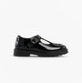 Hush Puppies FIONA Girls Leather School Shoes Patent Black