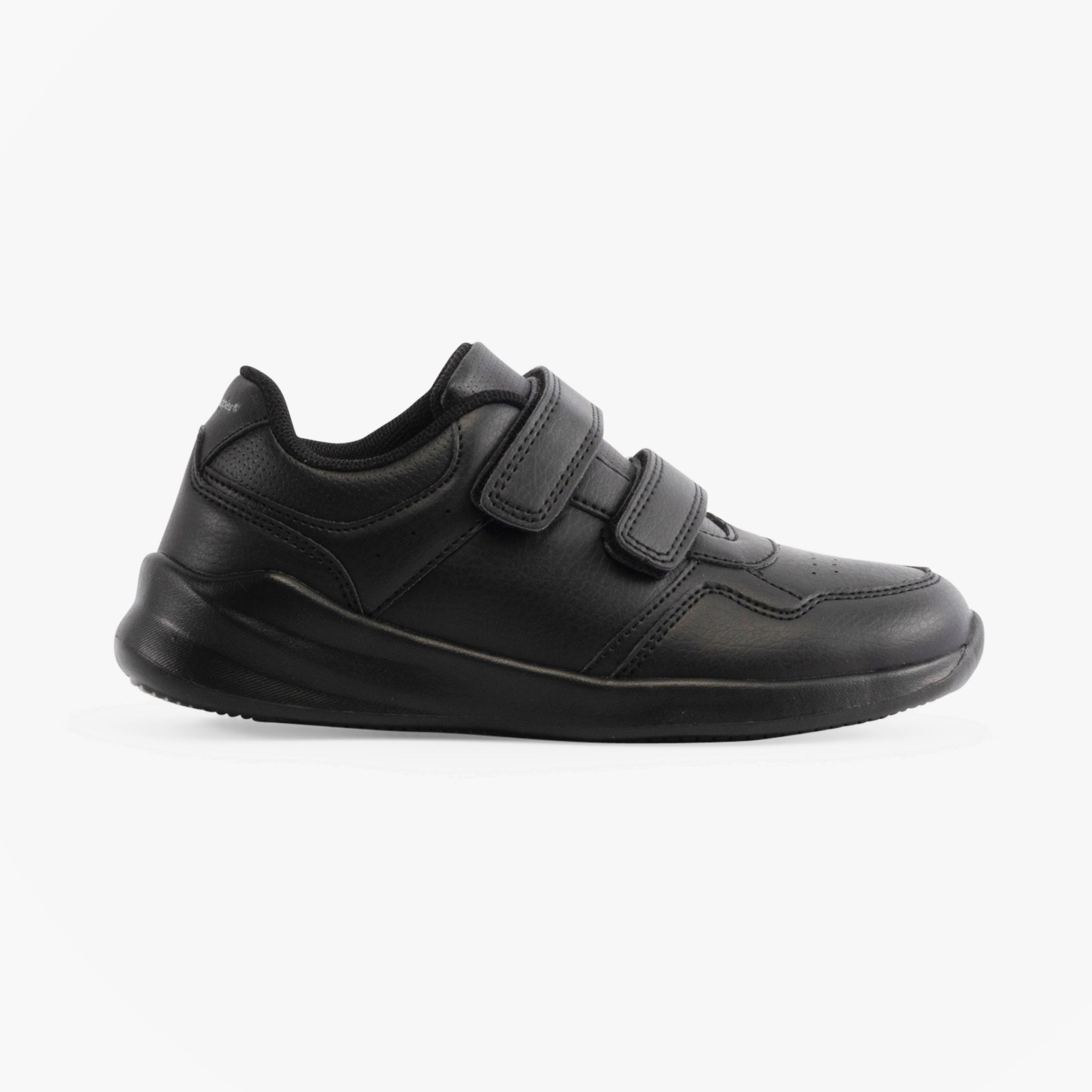 Hush Puppies MARLING Unisex Leather School Trainers Black