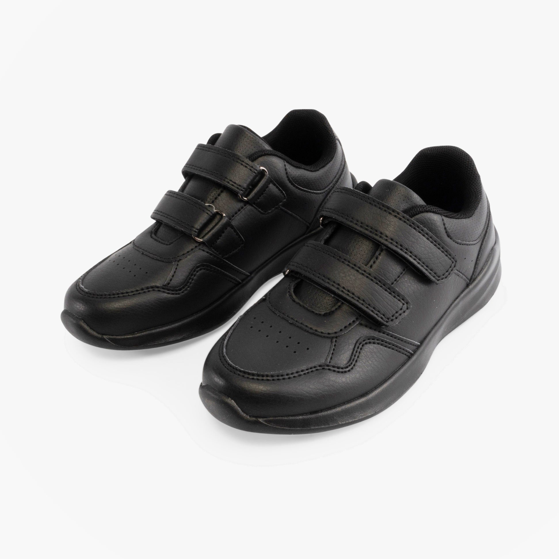 Hush Puppies MARLING Unisex Leather School Trainers Black