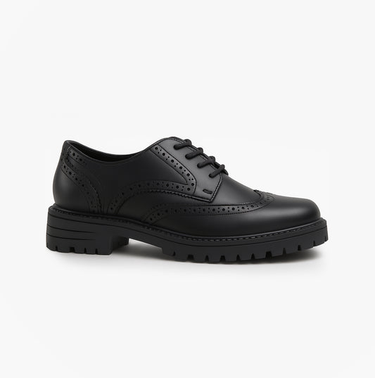 Hush Puppies MAXINE Girls Leather School Shoes Black