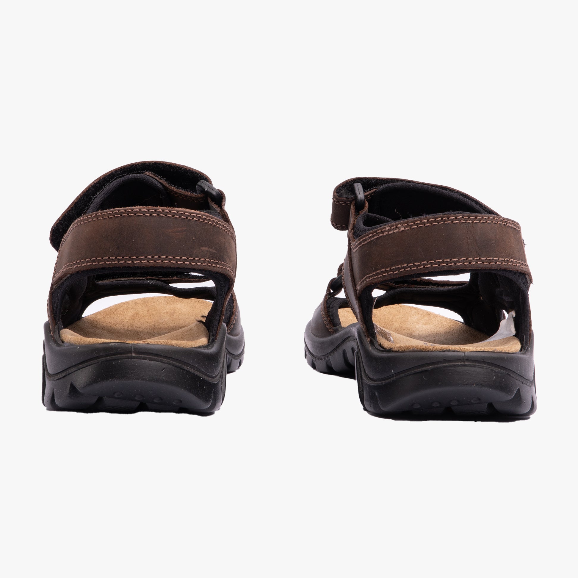 IMAC LUCAS Mens Leather Padded Sports Sandals Brown