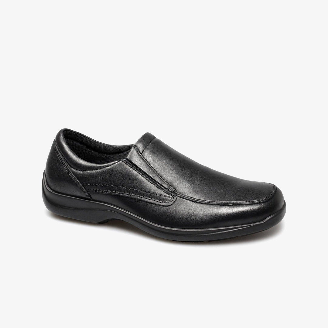 IMAC FINLAY Mens Leather Twin Gusset Loafers Black