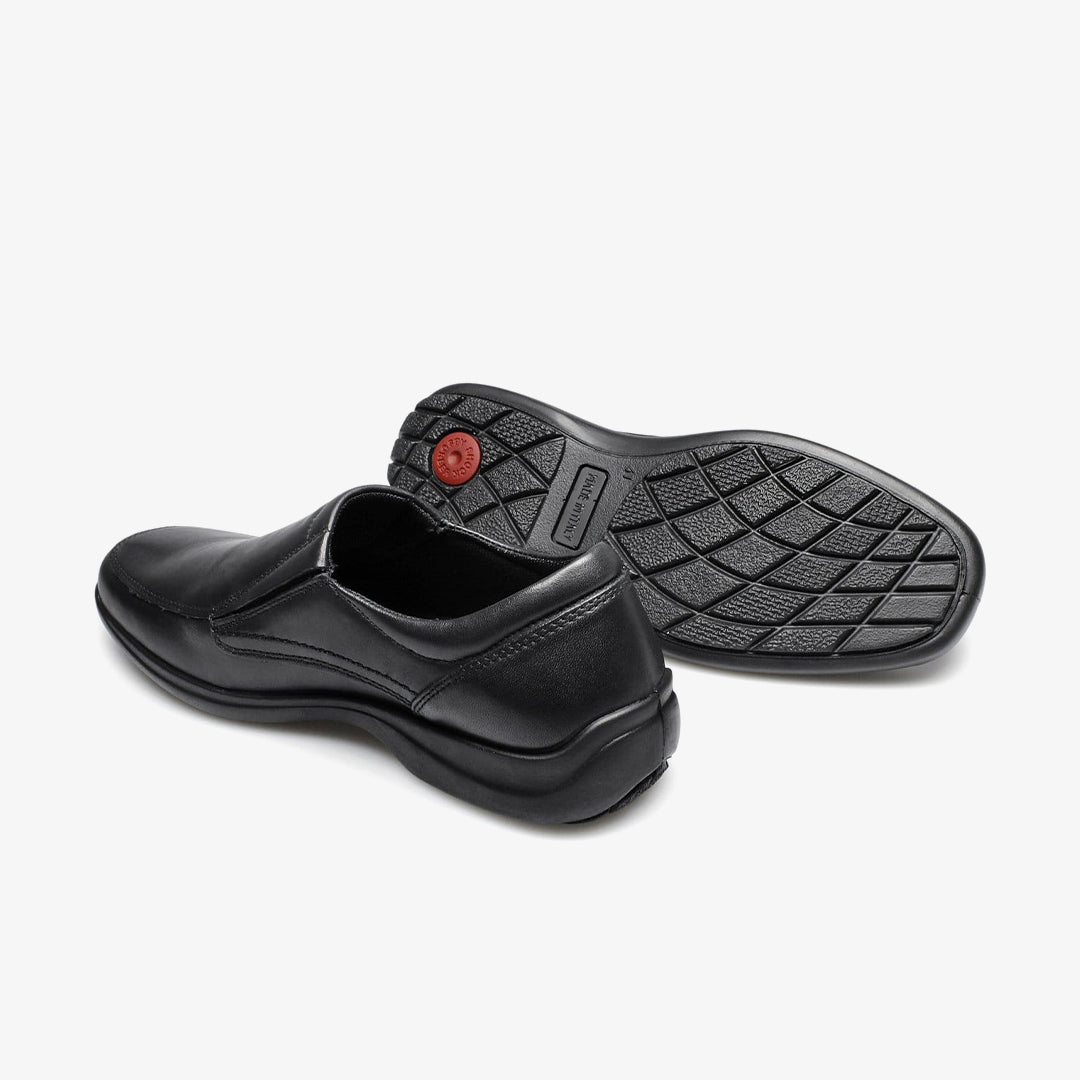 IMAC FINLAY Mens Leather Twin Gusset Loafers Black