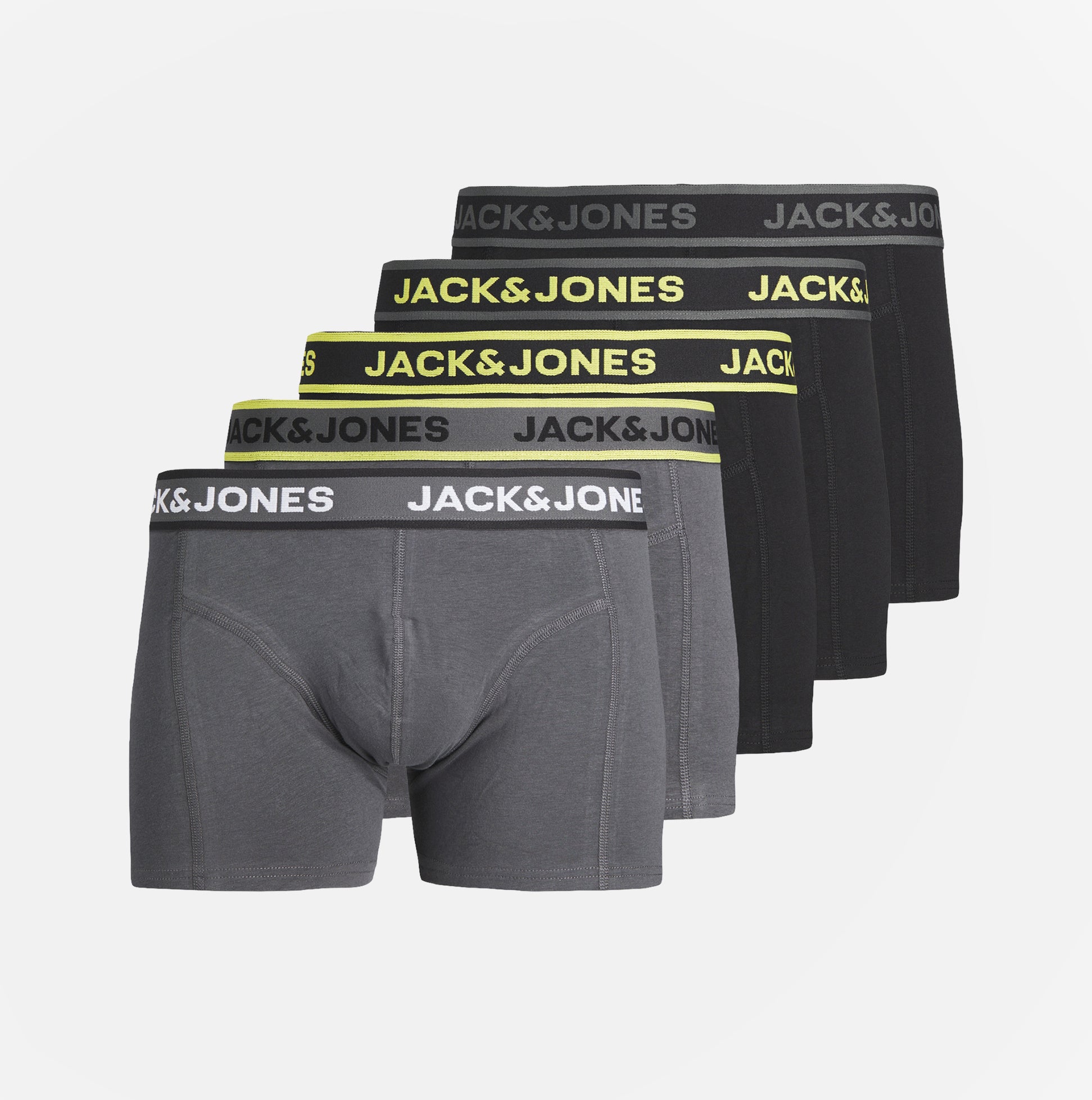Jack & Jones SPEED SOLID Mens 5 Pack Trunks Black