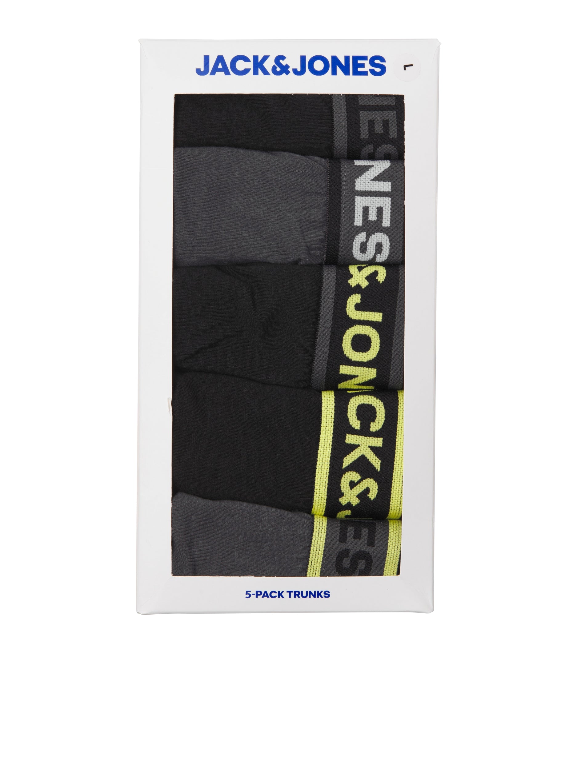 Jack & Jones SPEED SOLID Mens 5 Pack Trunks Black