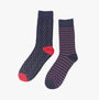 Jack & Jones RAIN Mens 2 Pack Socks Navy Blazer