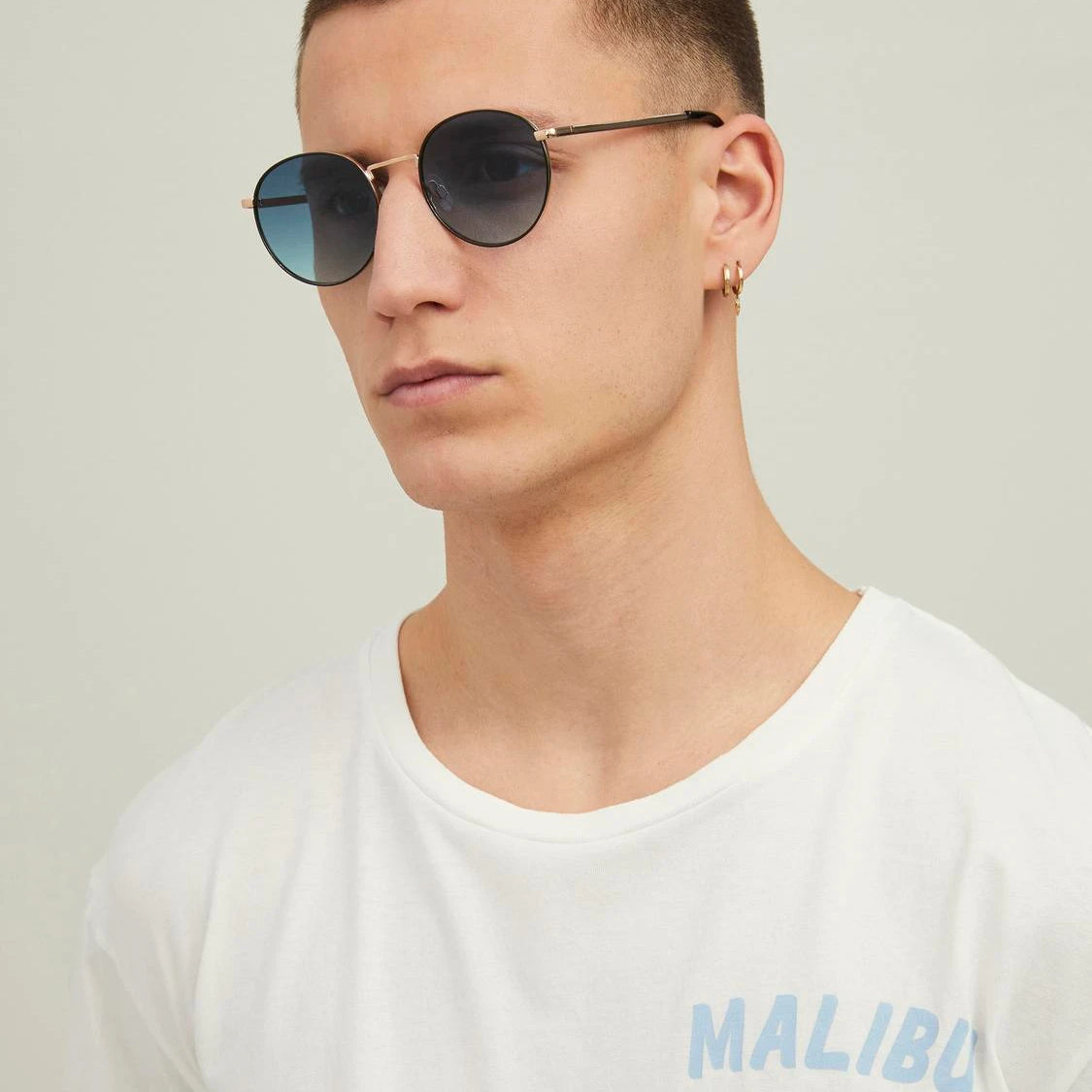 Jack & Jones RYDER Mens Sunglasses Gold Colour