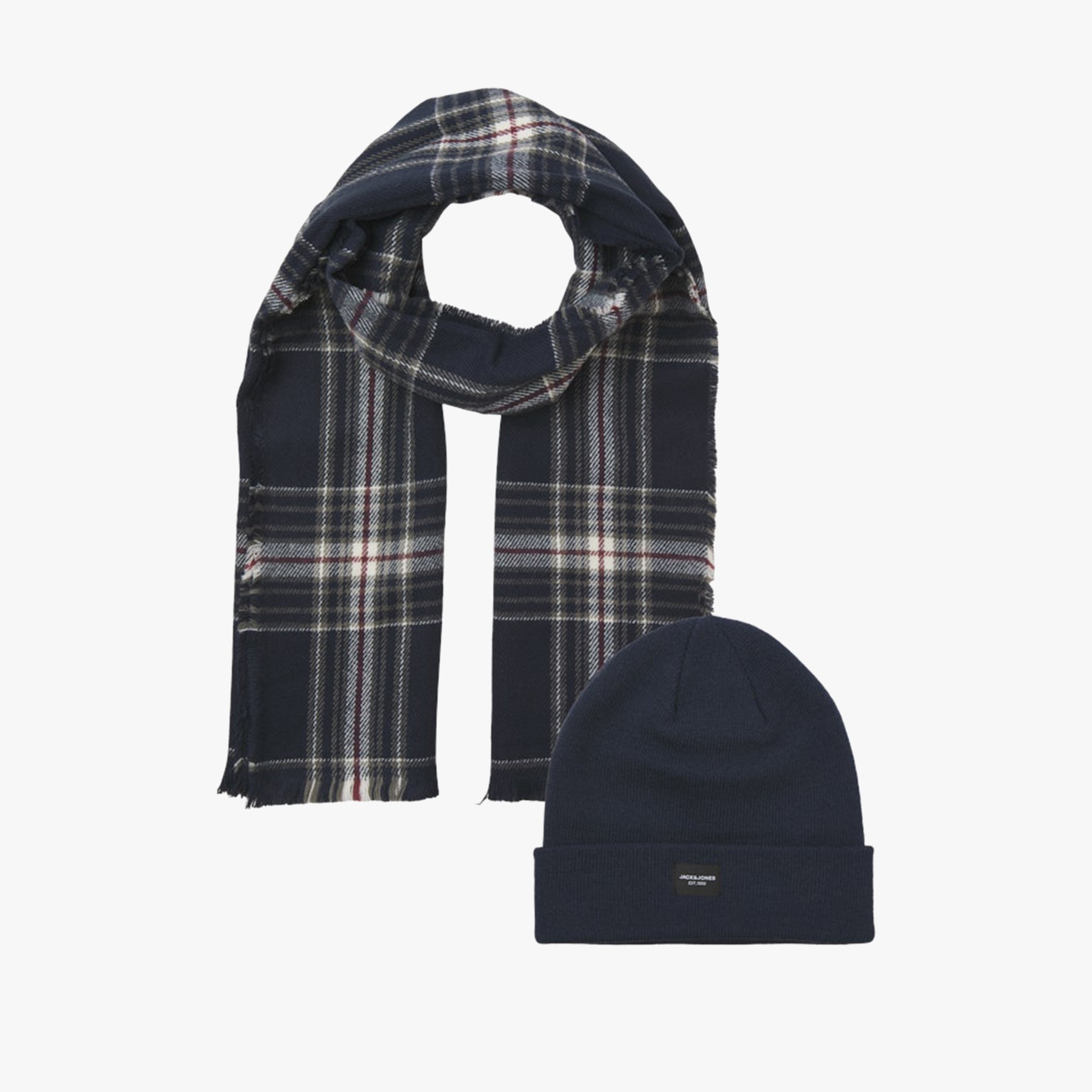 Jack & Jones FROST DNA Mens Beanie & Scarf Navy