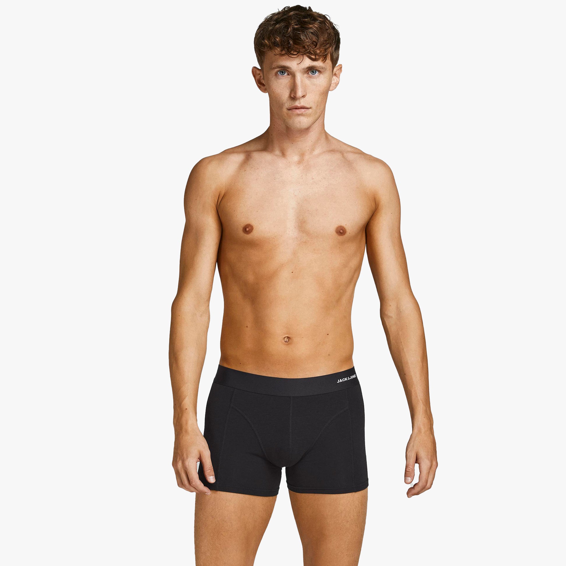 Jack & Jones BASIC BAMBOO Mens 3 Pack Trunks Black