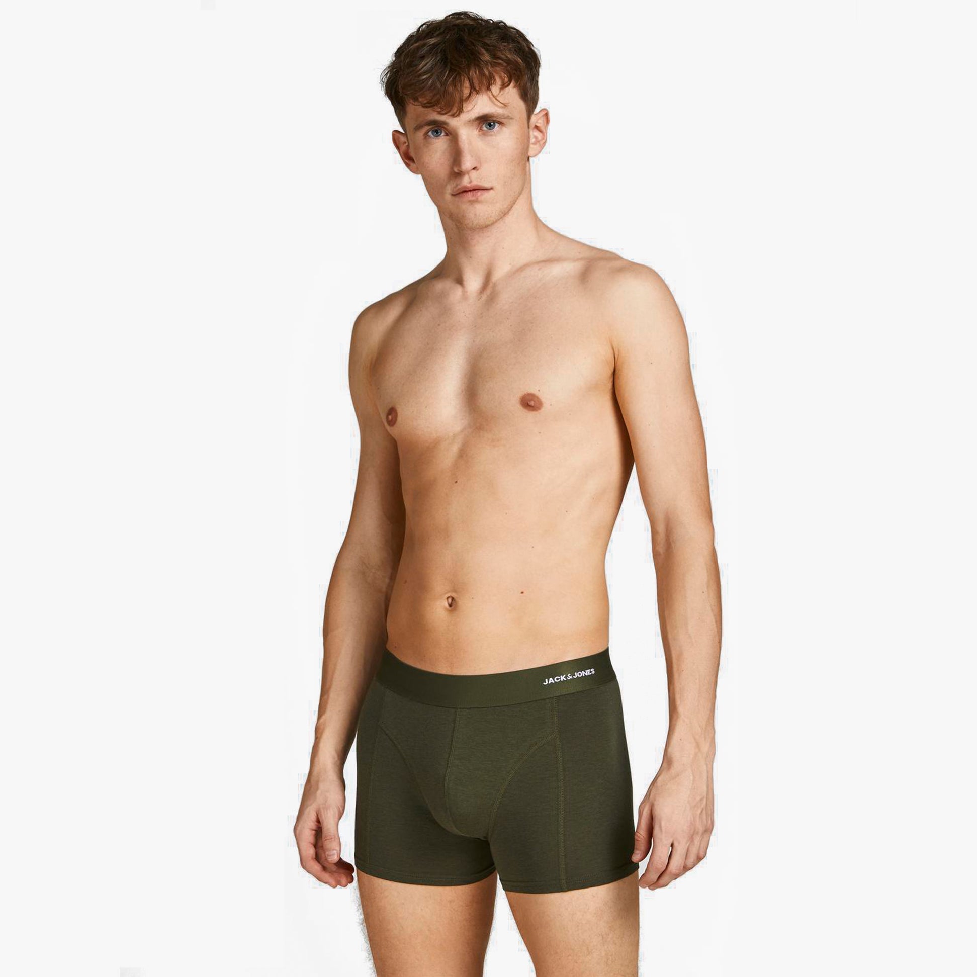 Jack & Jones BASIC BAMBOO Mens 3 Pack Trunks Forest Night