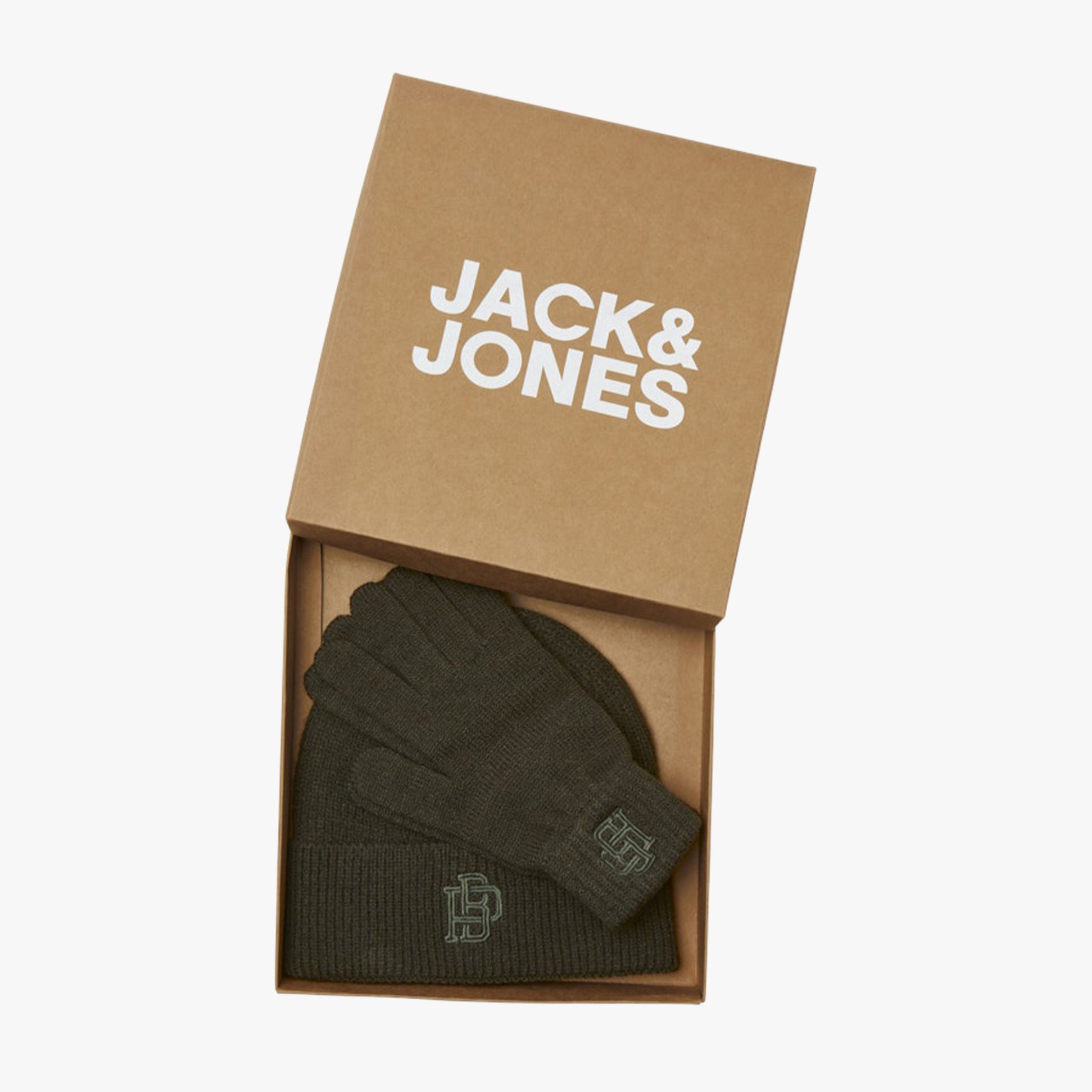 Jack & Jones TRAIN Mens Hat & Gloves Set Peat