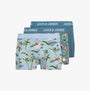 Jack & Jones JACFLOWER BIRD 3 Pack Mens Trunks Chambray Blue