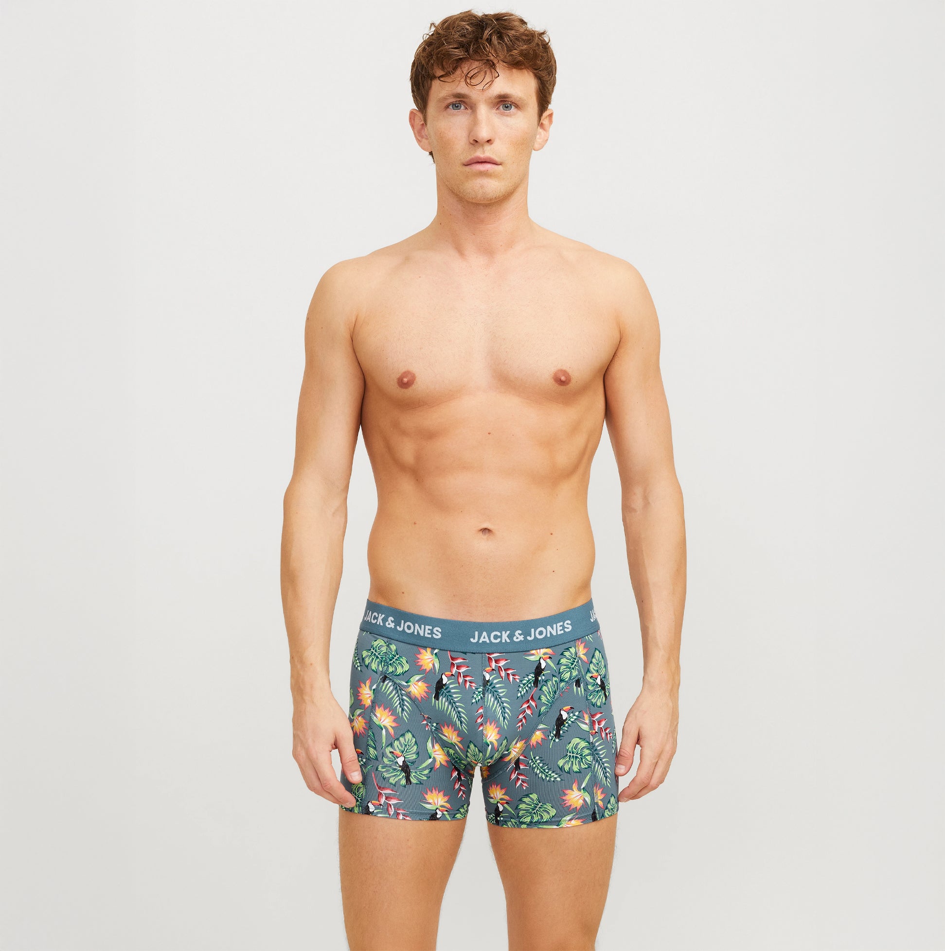Jack & Jones JACFLOWER BIRD 3 Pack Mens Trunks Chambray Blue